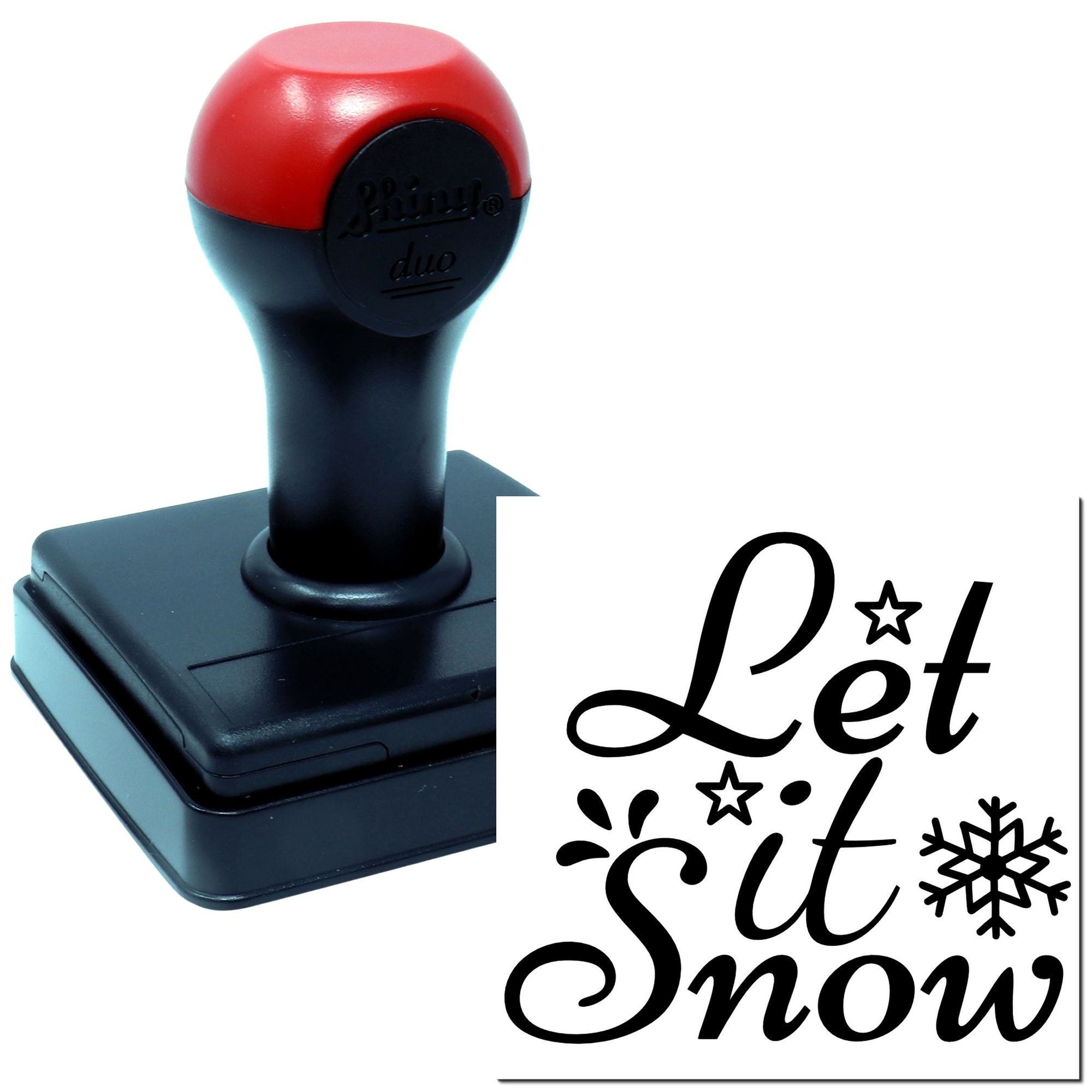 Duo Whimsical Let It Snow Graphic Hand Stamp