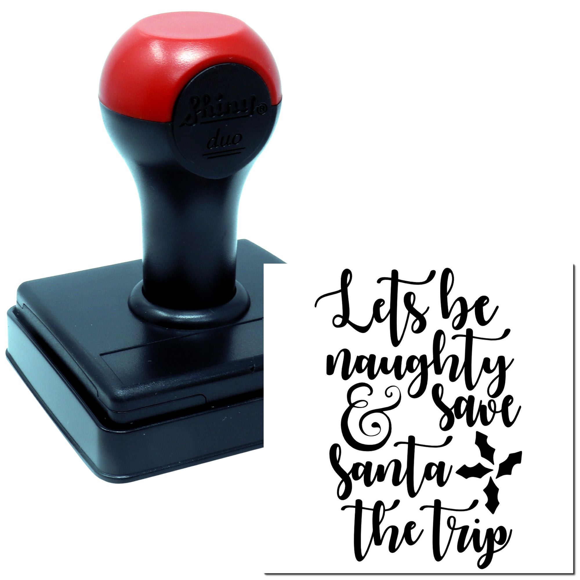 Duo Let's Be Naughty Save Santa Hand Stamp