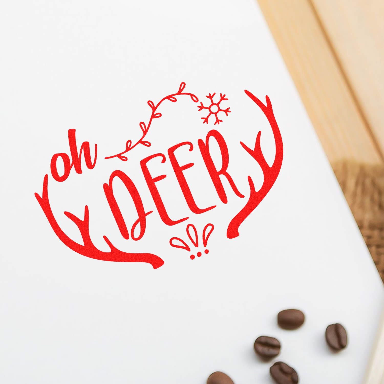 Oh Deer Holiday Scrapbooking Rubber Stamp