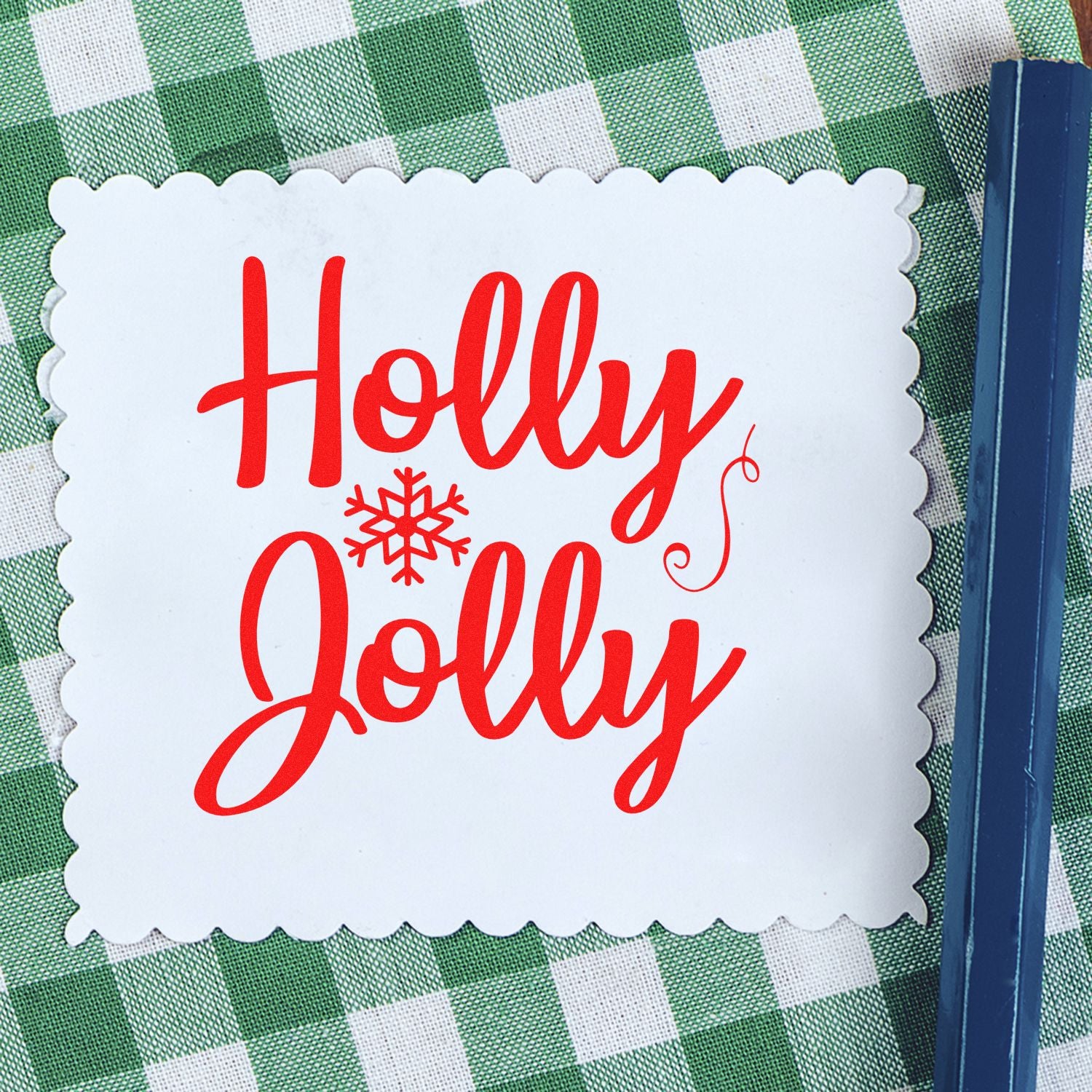 Pre-Inked Holly Jolly Snowflake Card Making Stamp