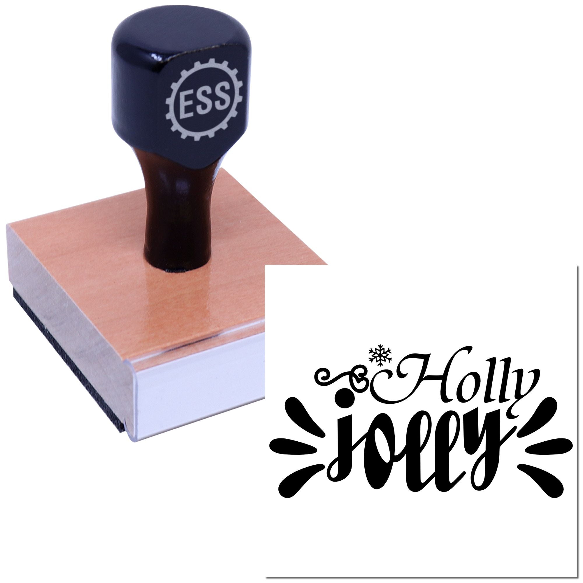 Holly Jolly Cheer Paper Craft Rubber Stamp