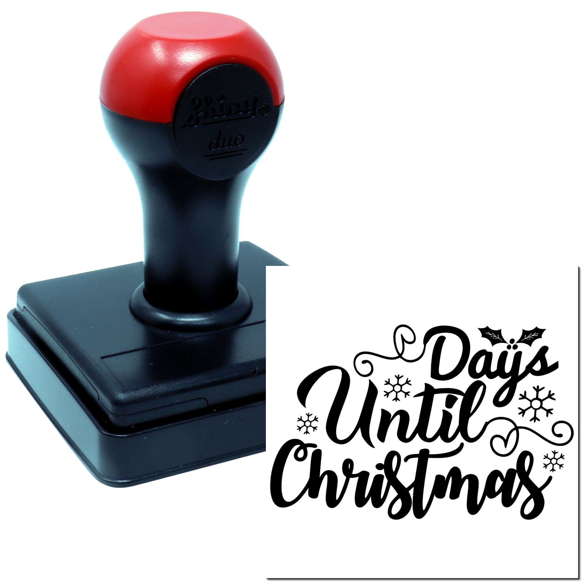 Duo Festive Countdown Until Christmas Cheer Hand Stamp