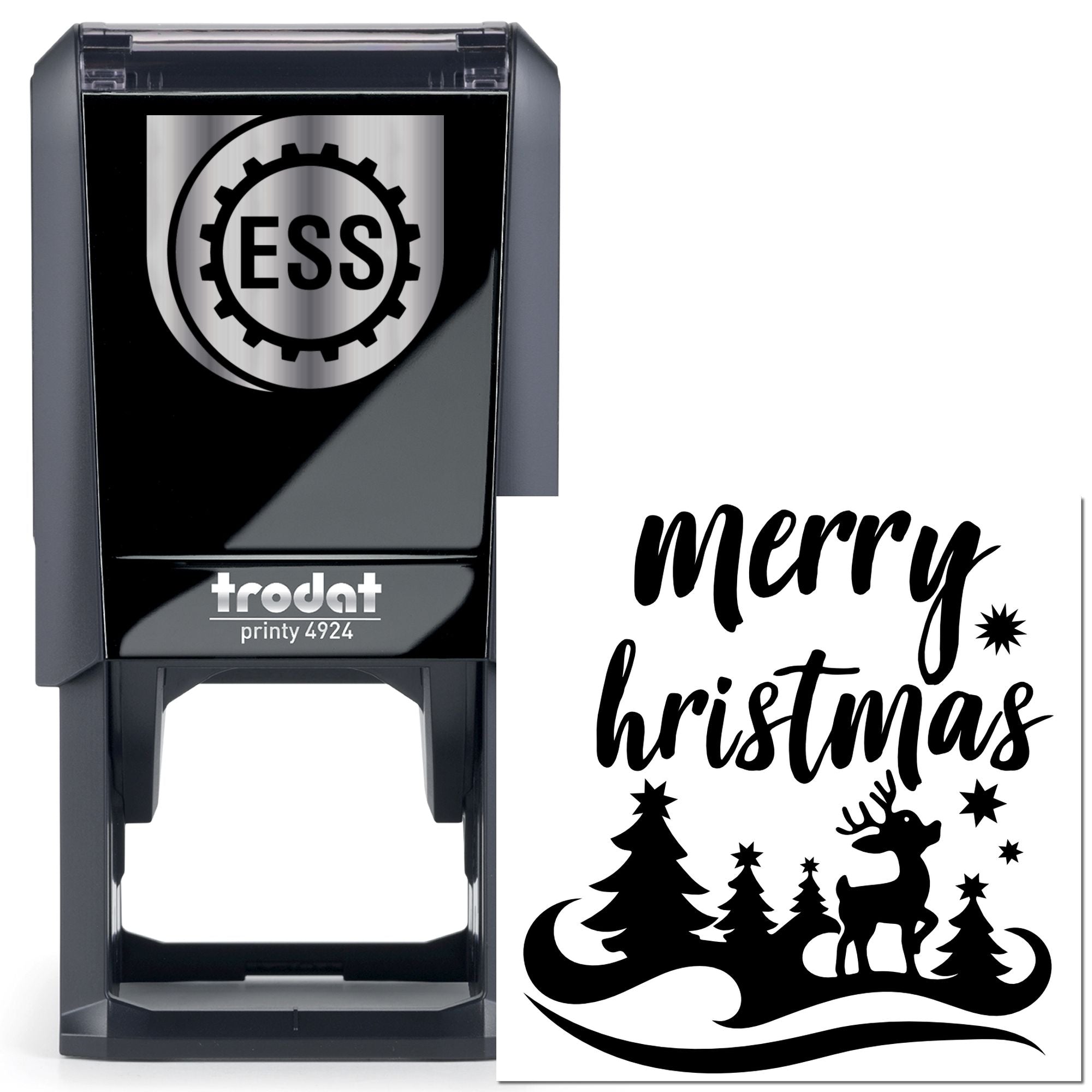 Self-Inking Christmas Scene Note Card Stamp