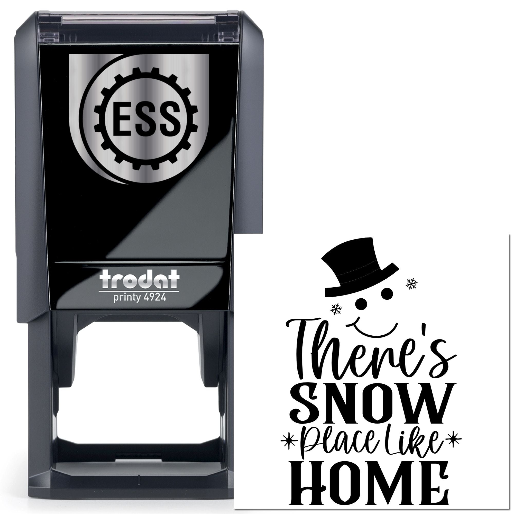 Self-Inking Snow Home Mini Card Stamp