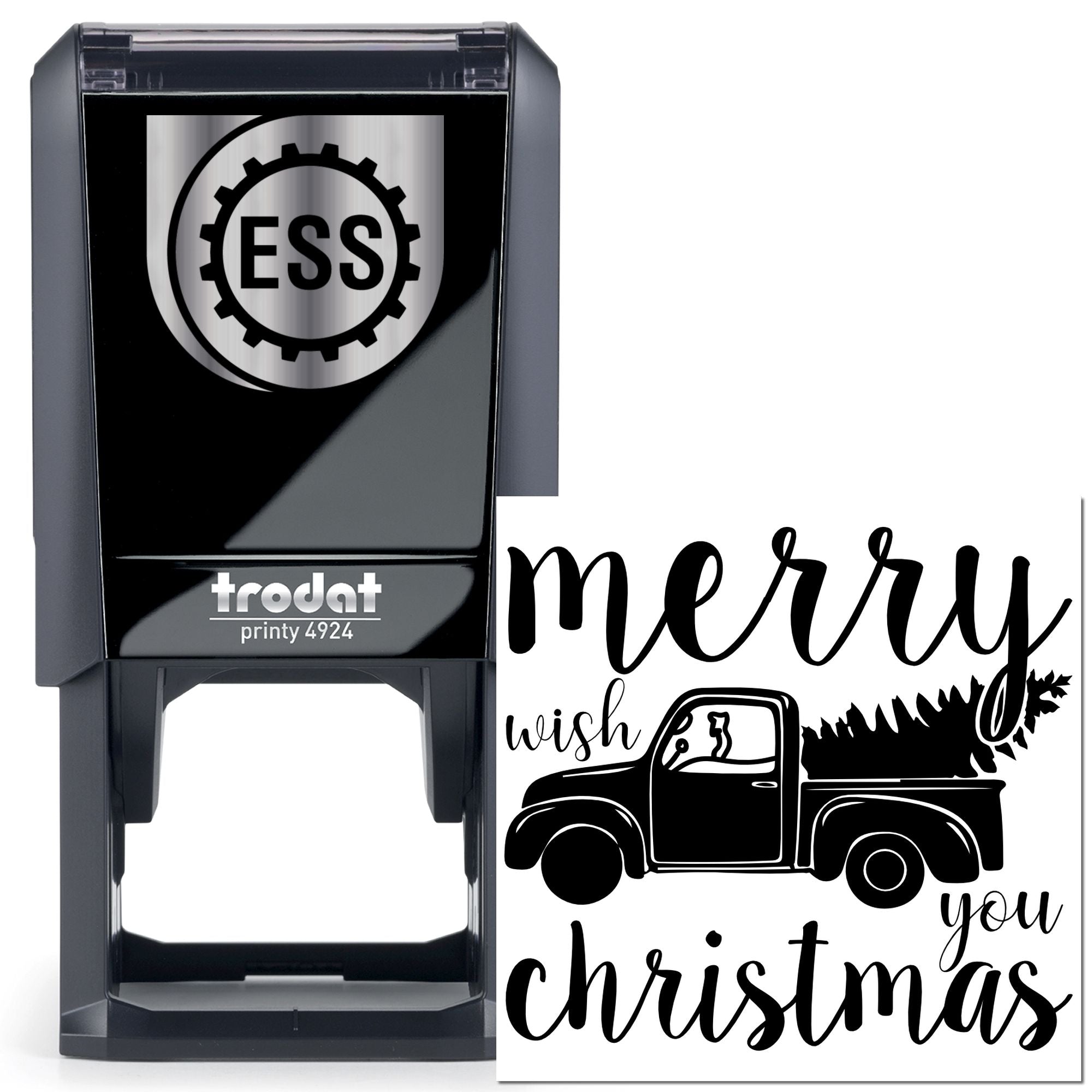 Self-Inking Christmas Truck Craft Stamp