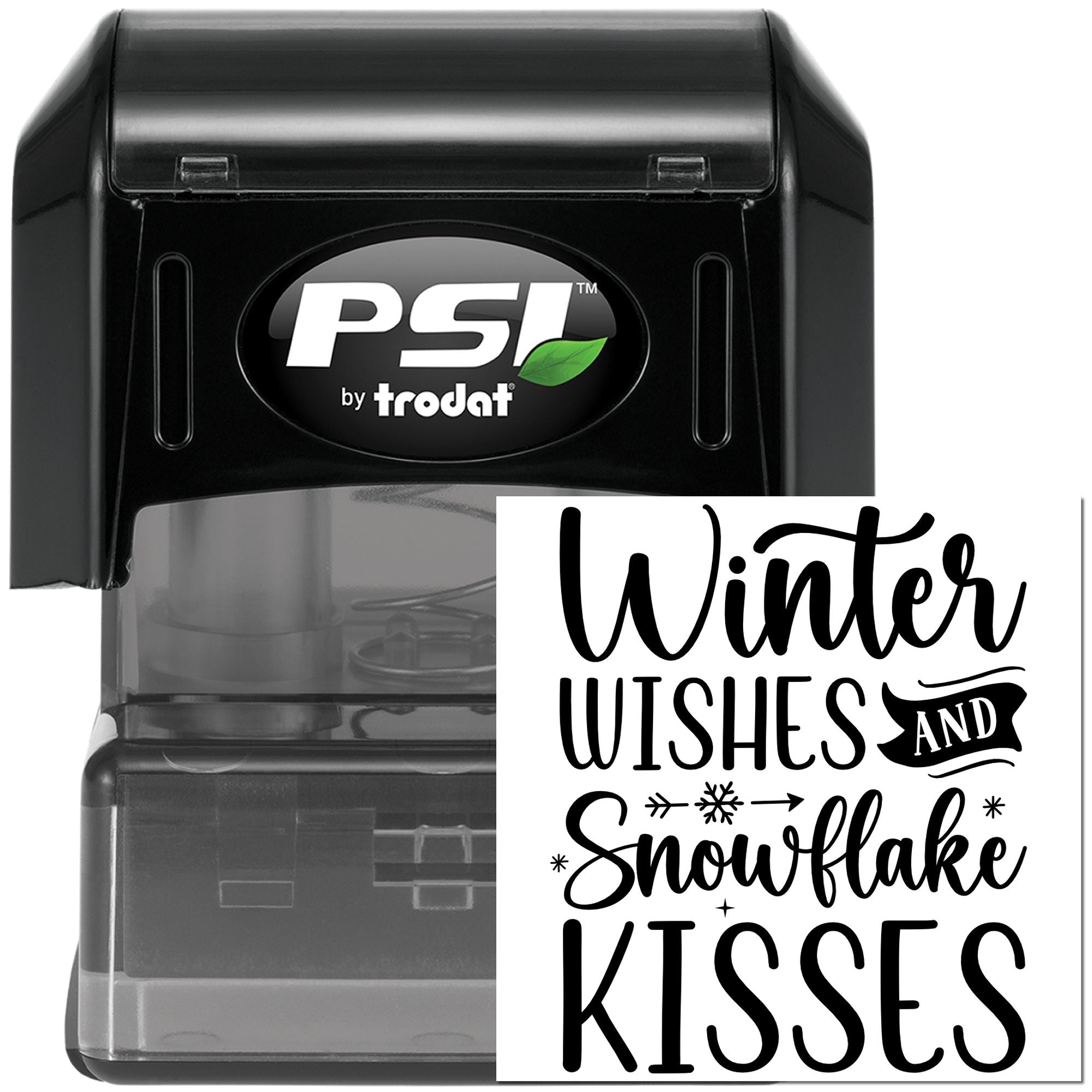 Pre-Inked Winter Wishes Kisses Crafting Stamp