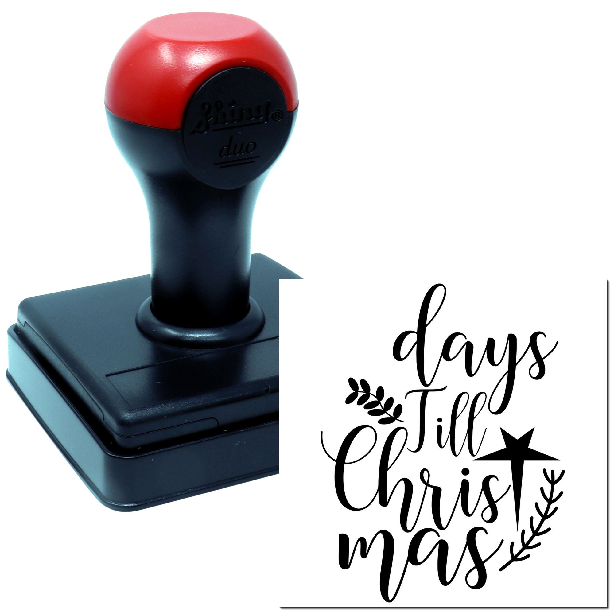 Duo Handlettered Days Till Christmas Sign Hand Stamp