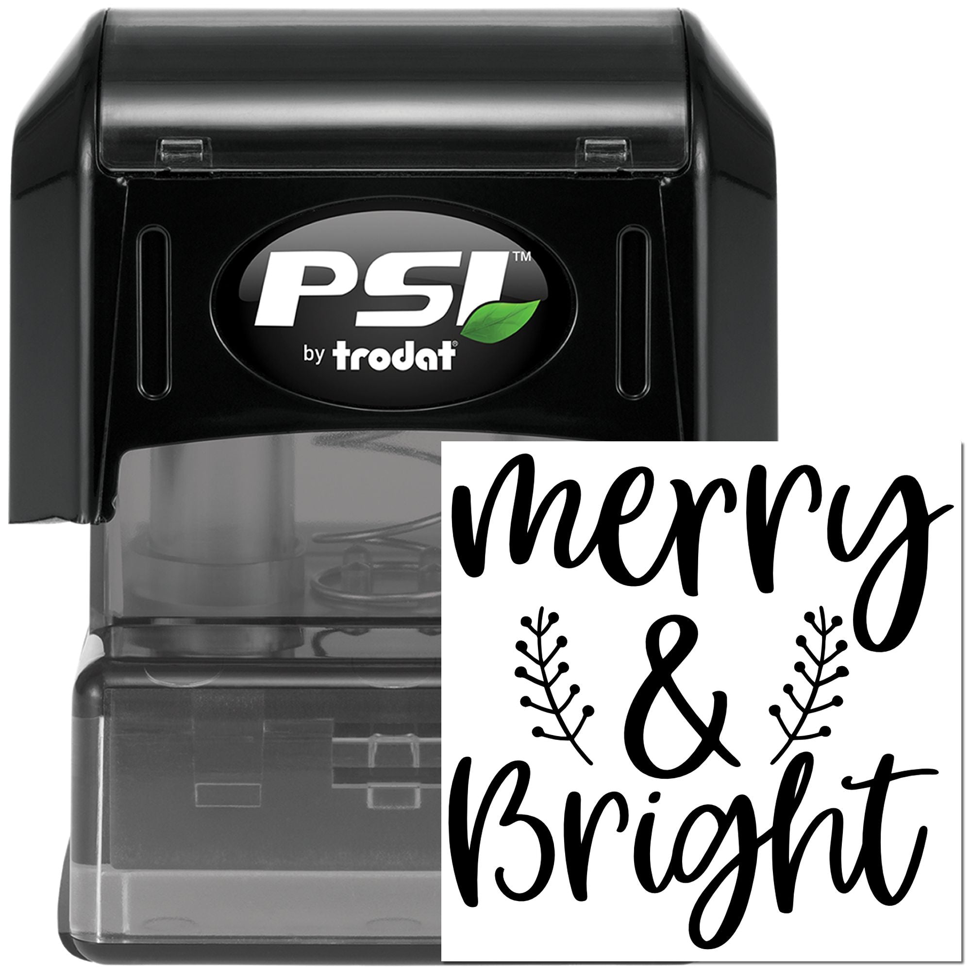 Pre-Inked Merry And Bright Journaling Stamp