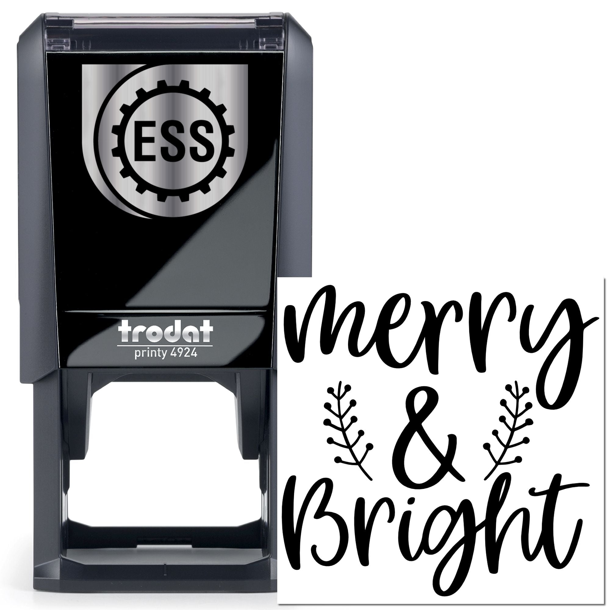 Self-Inking Merry Bright Greeting Card Stamp