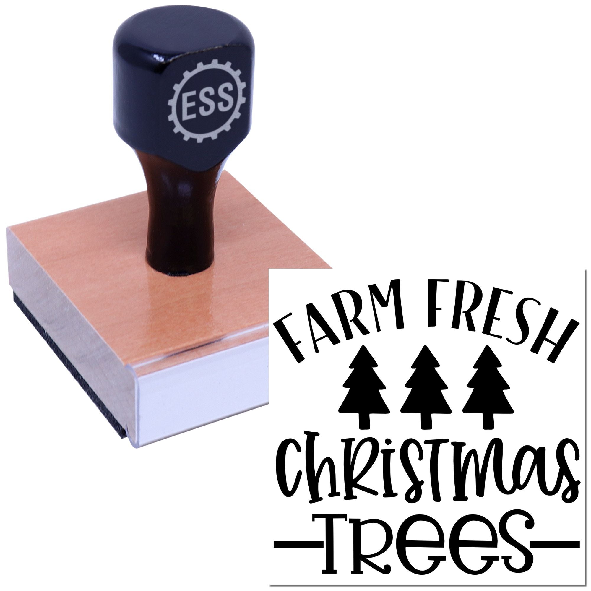 Holiday Pine Harvest Postcard Rubber Stamp