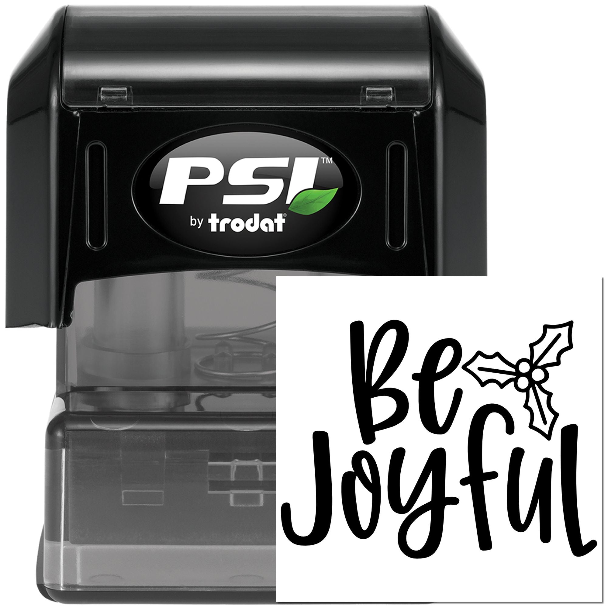 Pre-Inked Be Joyful Holly Tag Stamp