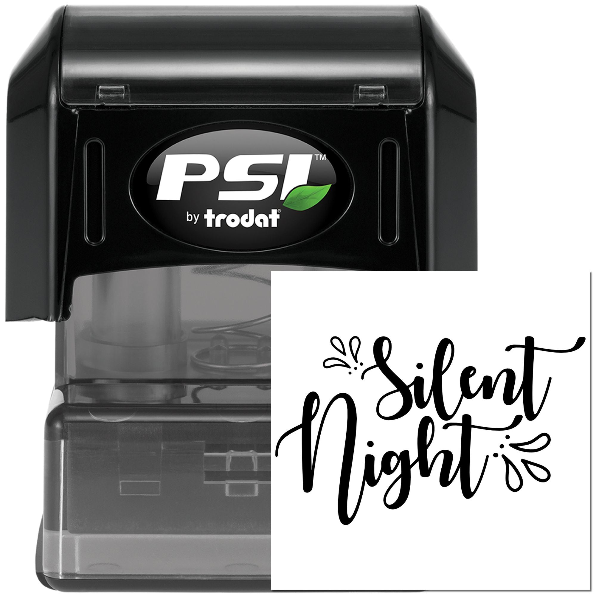 Pre-Inked Whimsical Silent Night Favor Tag Stamp