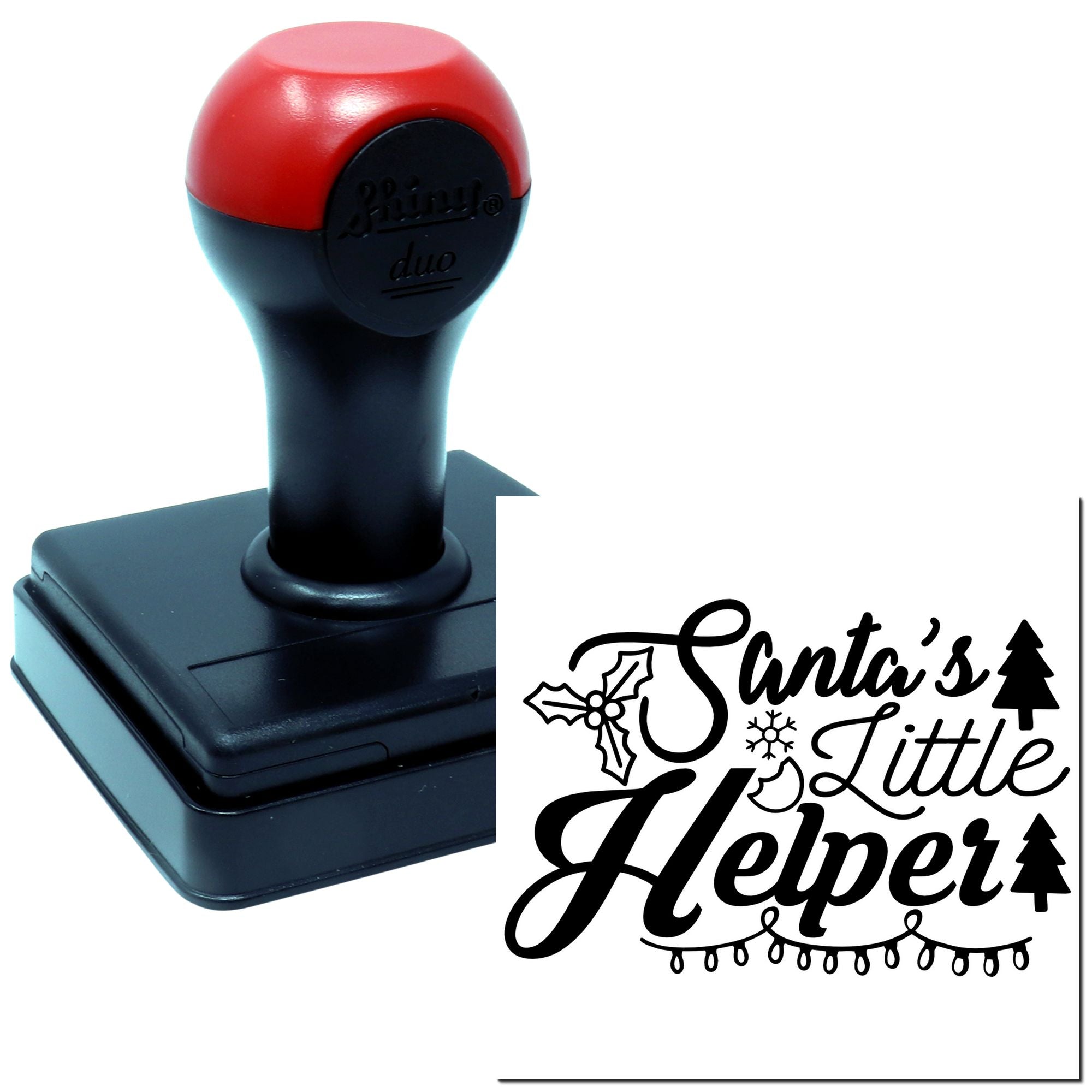 Duo Santa's Tiny Festive Holiday Helper Hand Stamp