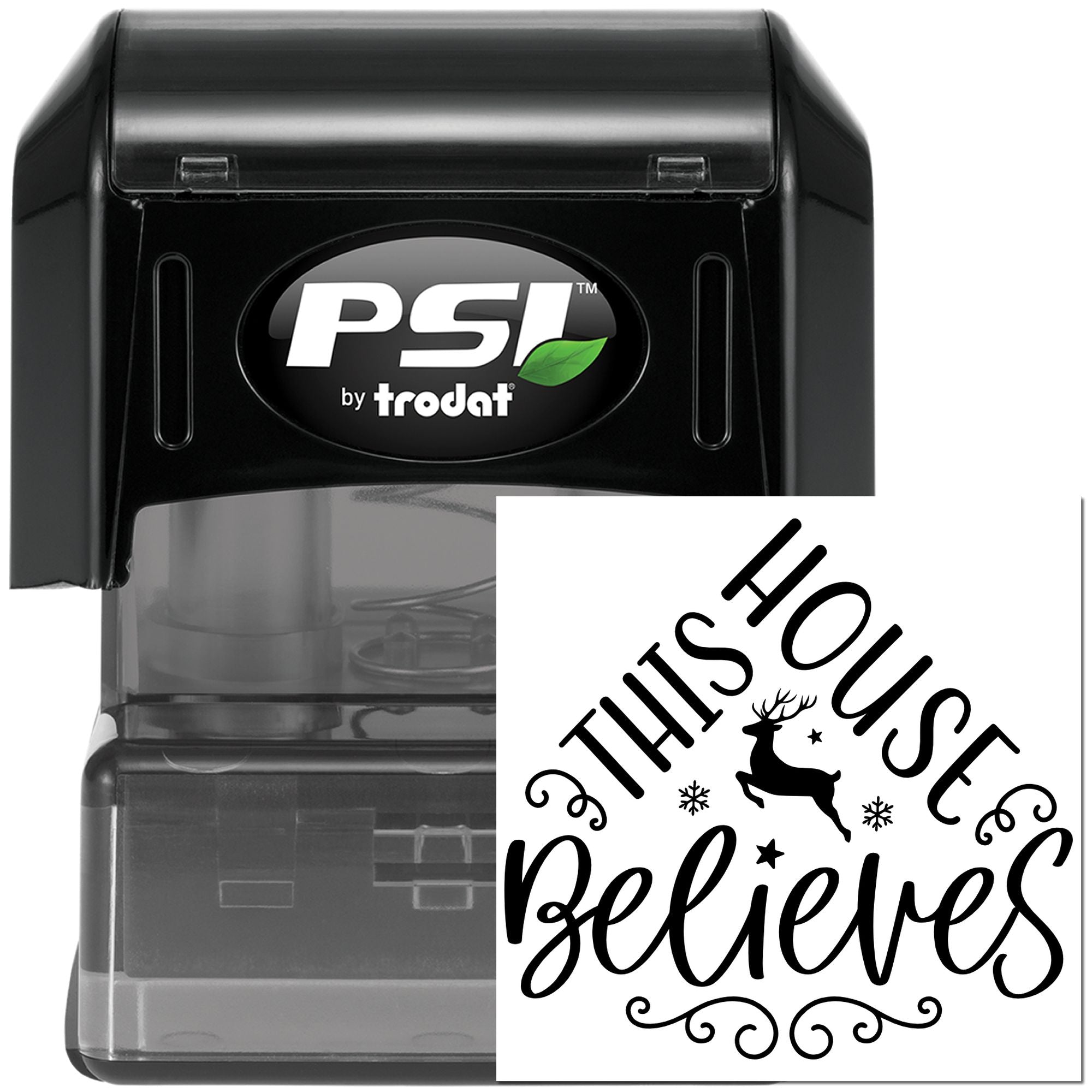 Pre-Inked This House Believes Card Stamp