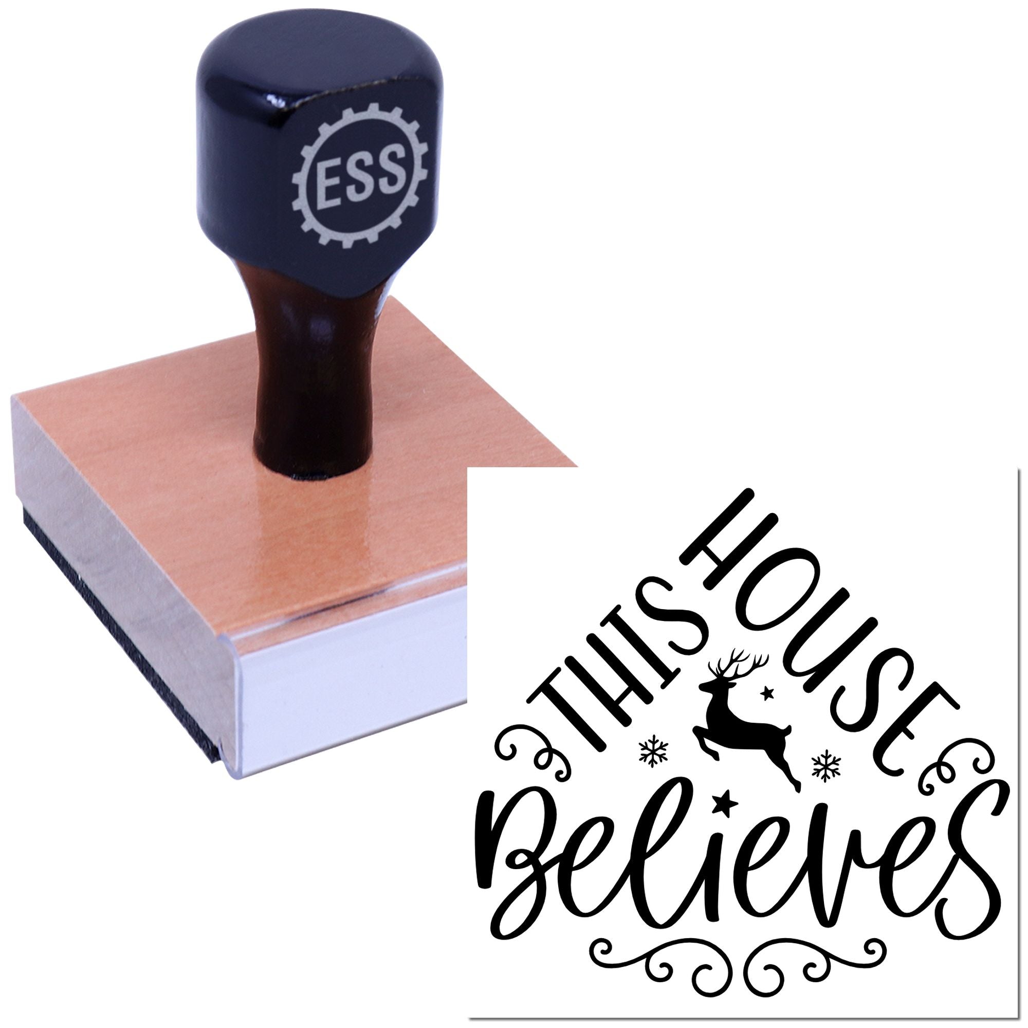 Holiday Belief Sign Handcraft Rubber Stamp