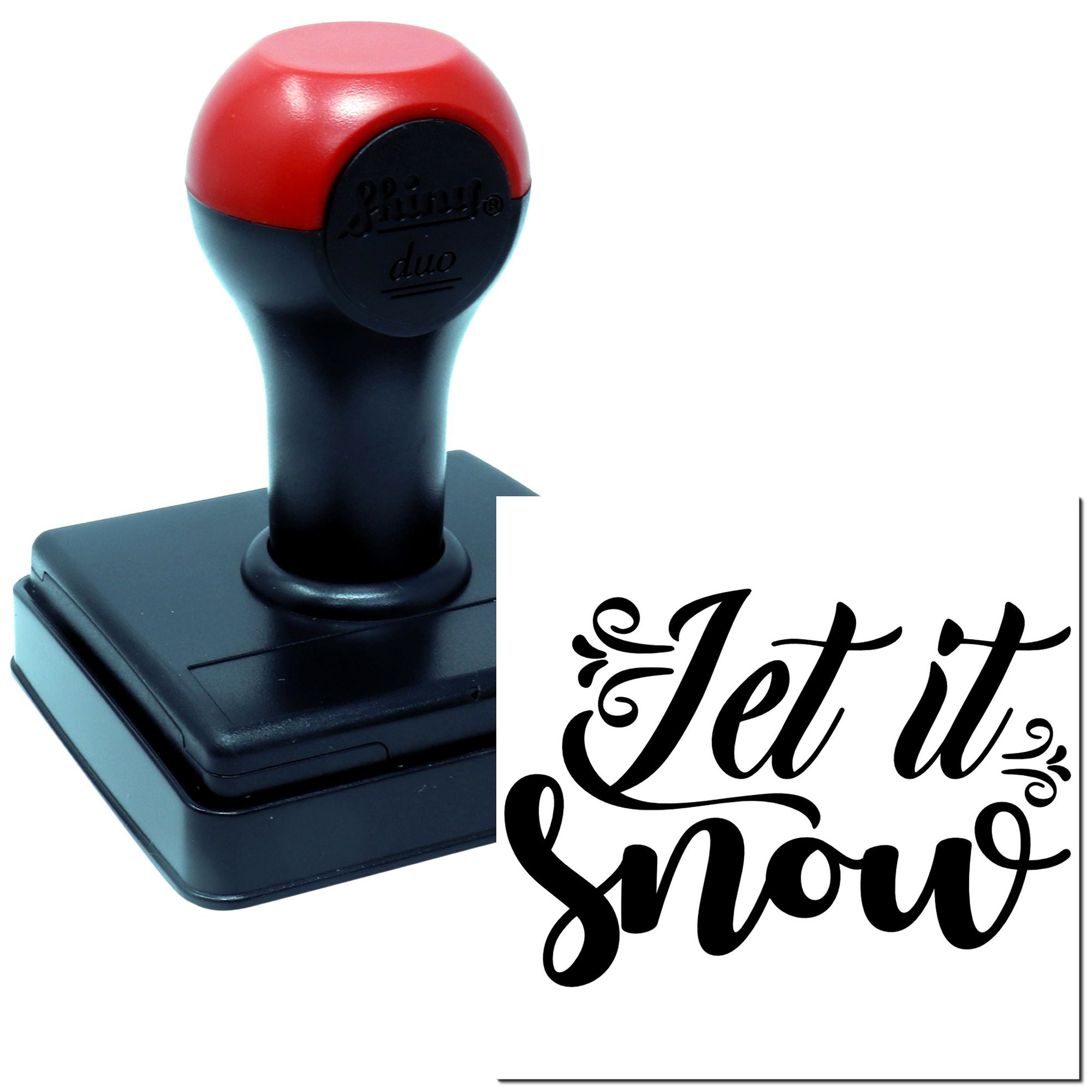 Duo Curly Handwritten Let It Snow Hand Stamp