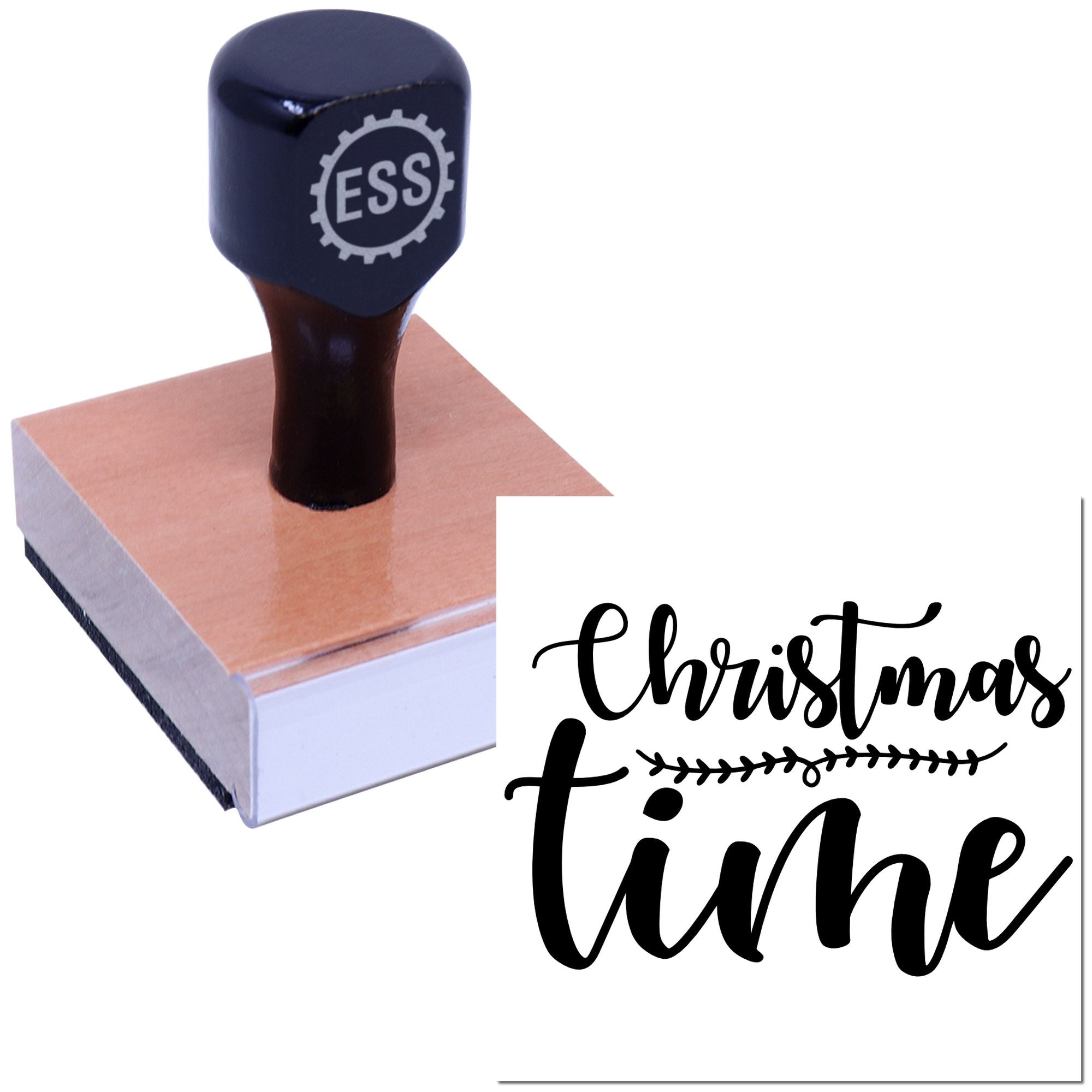 Festive Holiday Script Cardmaking Rubber Stamp