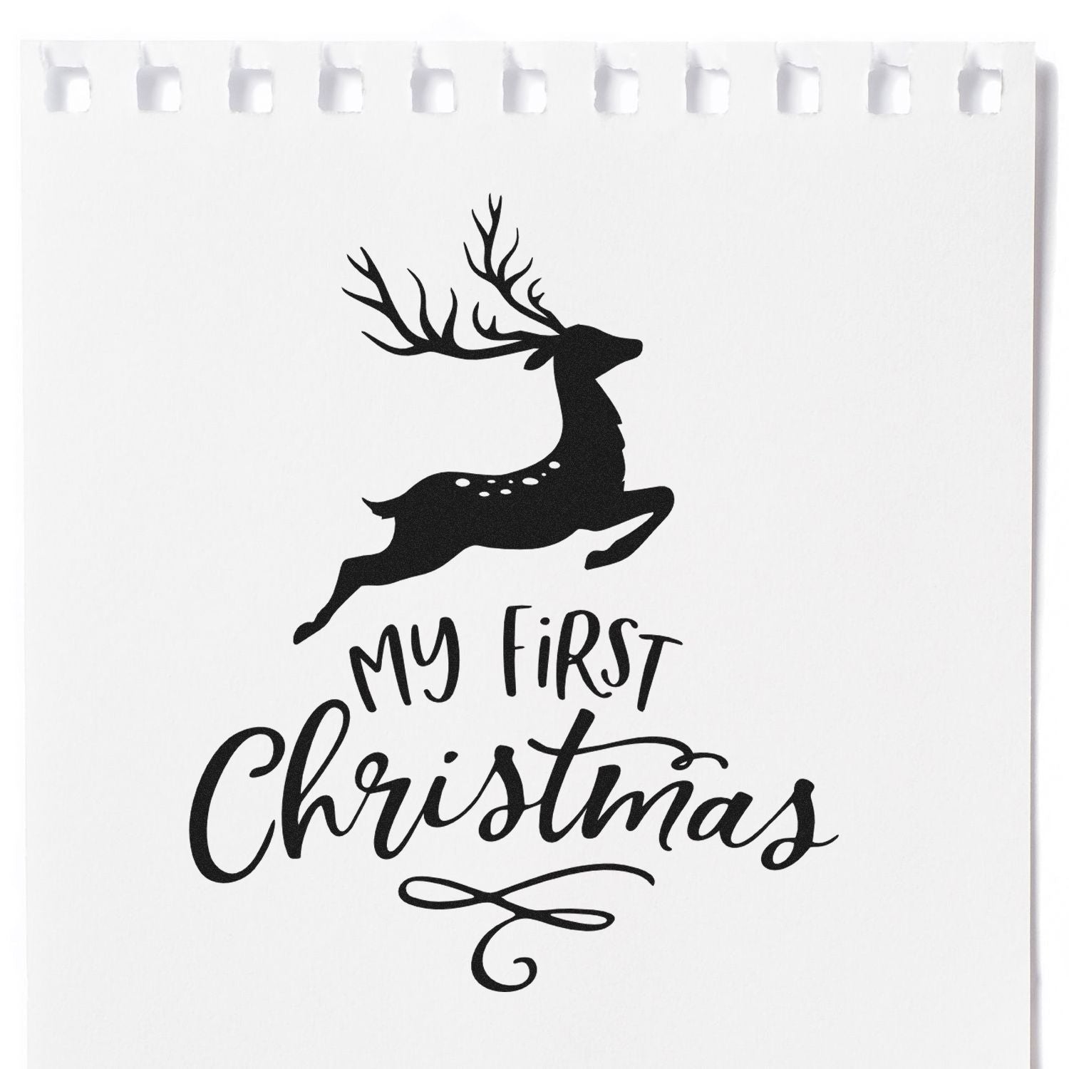 Duo My First Leaping Reindeer Christmas Hand Stamp