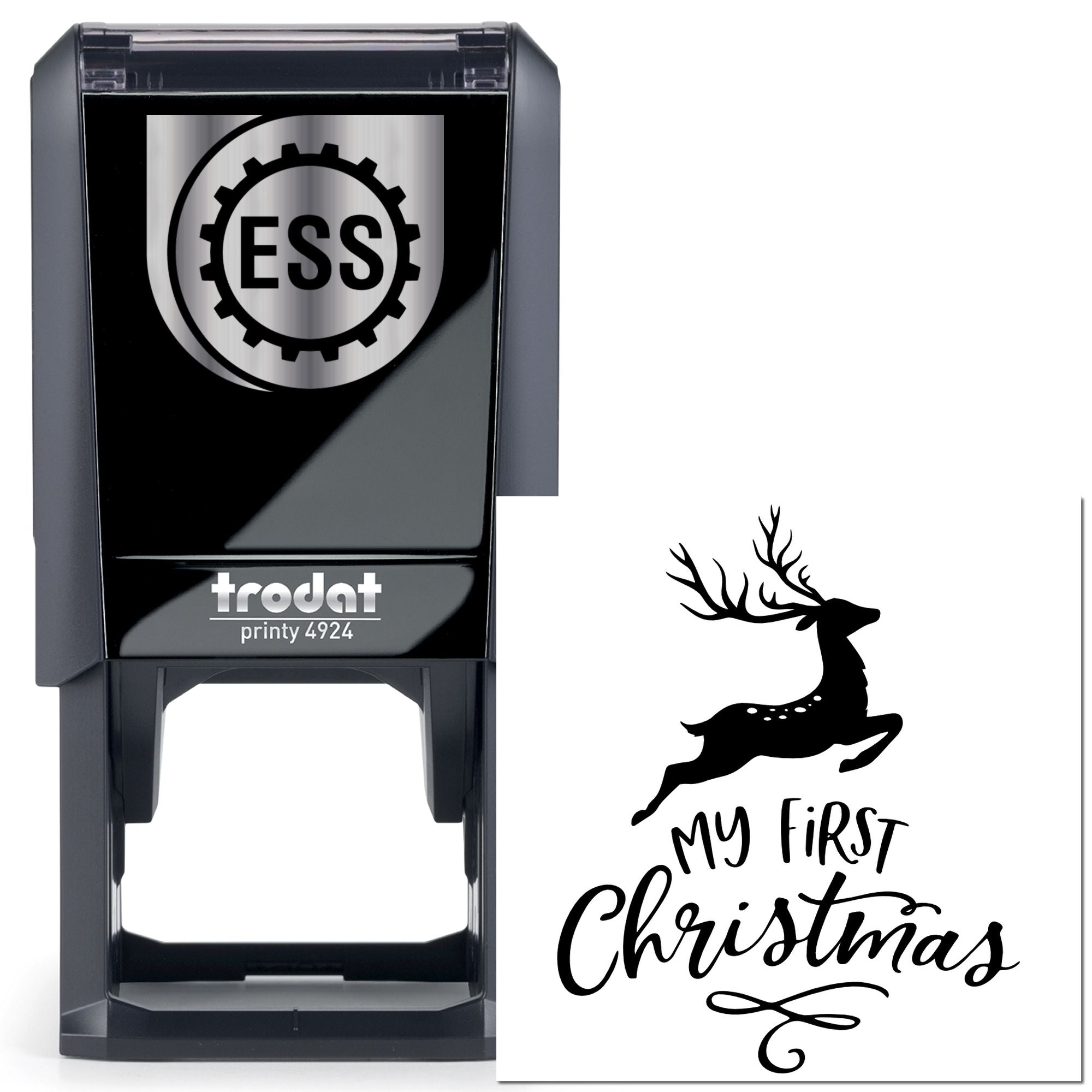Self-Inking Leaping Reindeer Journaling Stamp