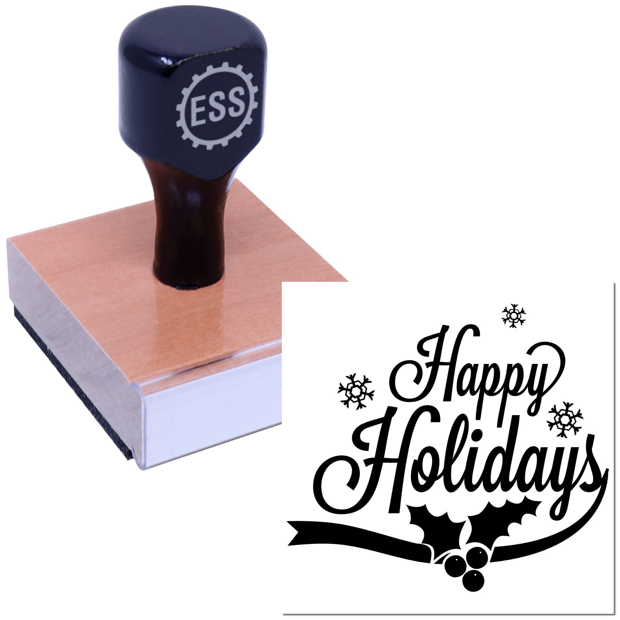 Festive Winter Greetings Greeting Card Rubber Stamp