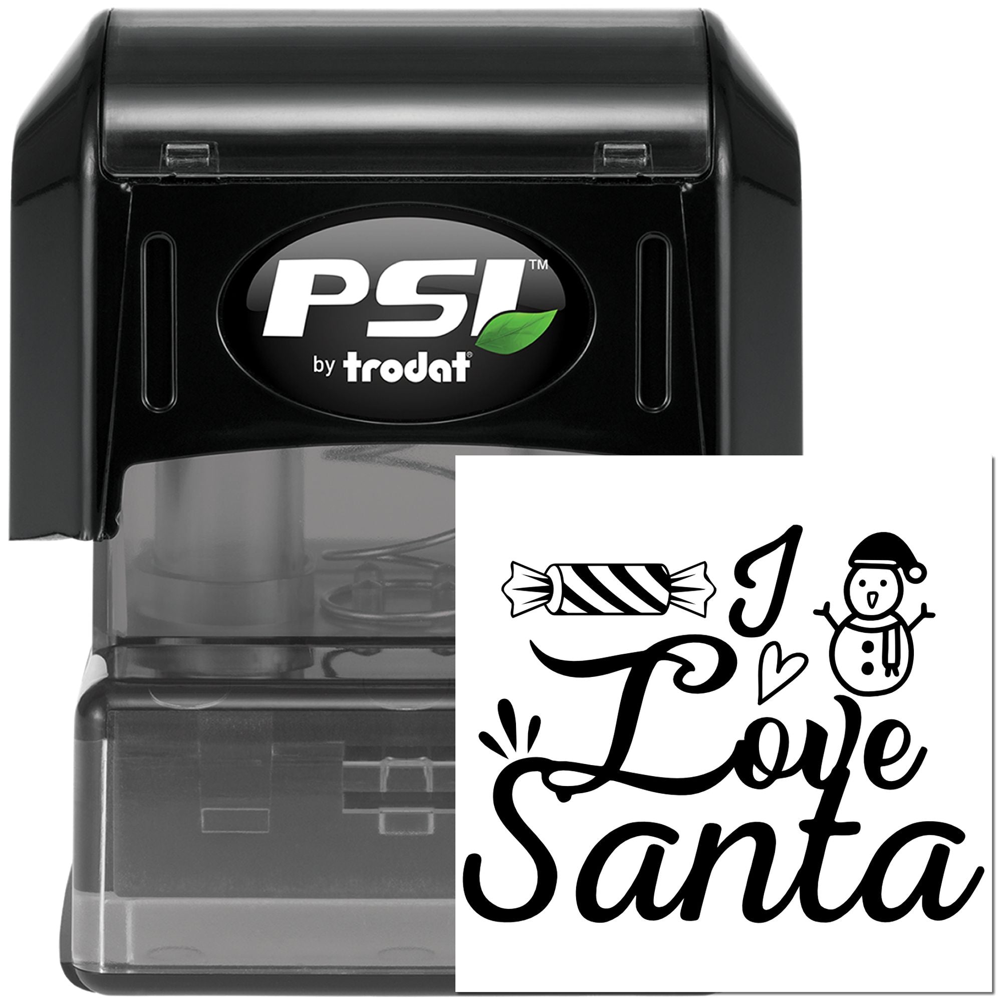 Pre-Inked I Love Santa Place Card Stamp