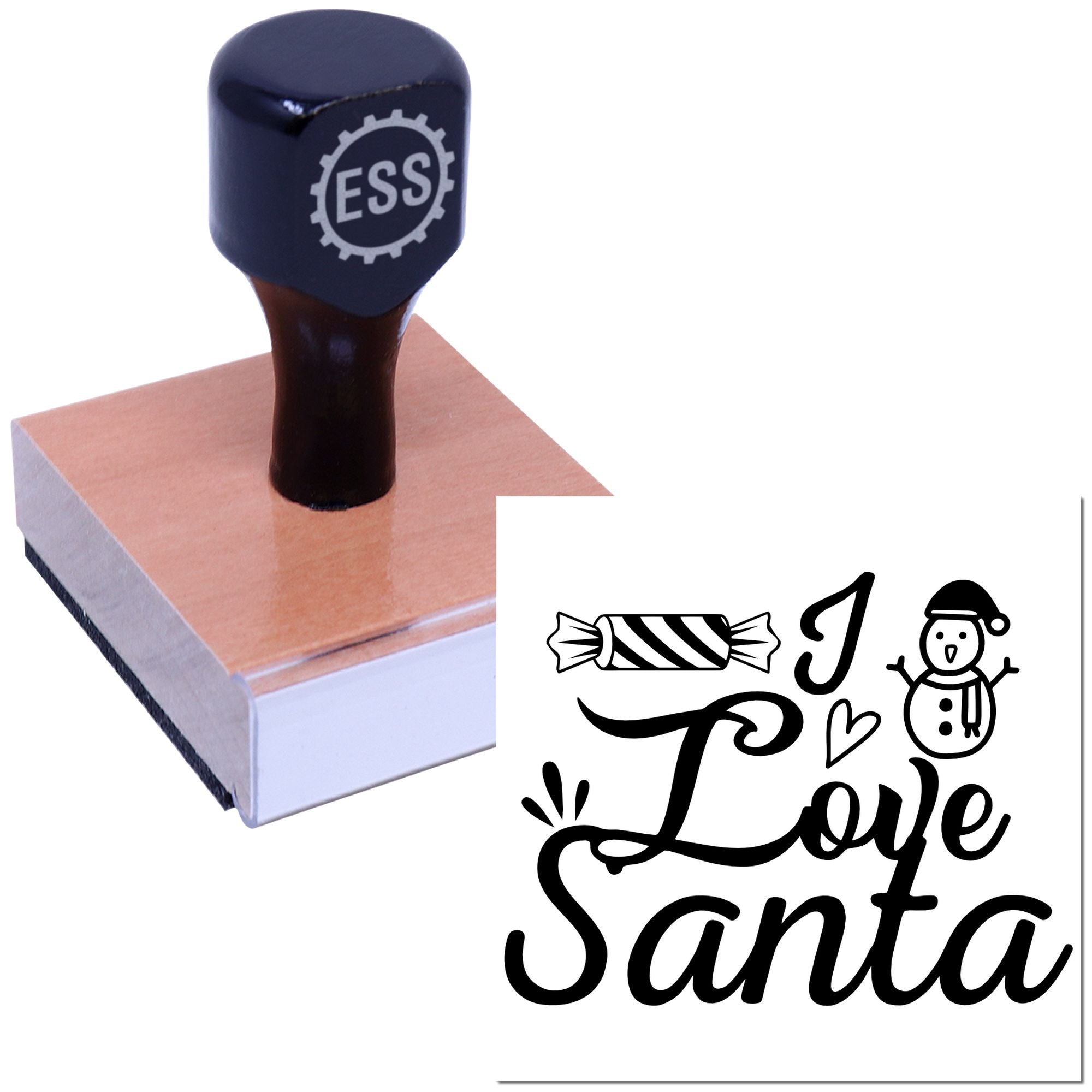 Candy Santa Love Scrapbook Rubber Stamp