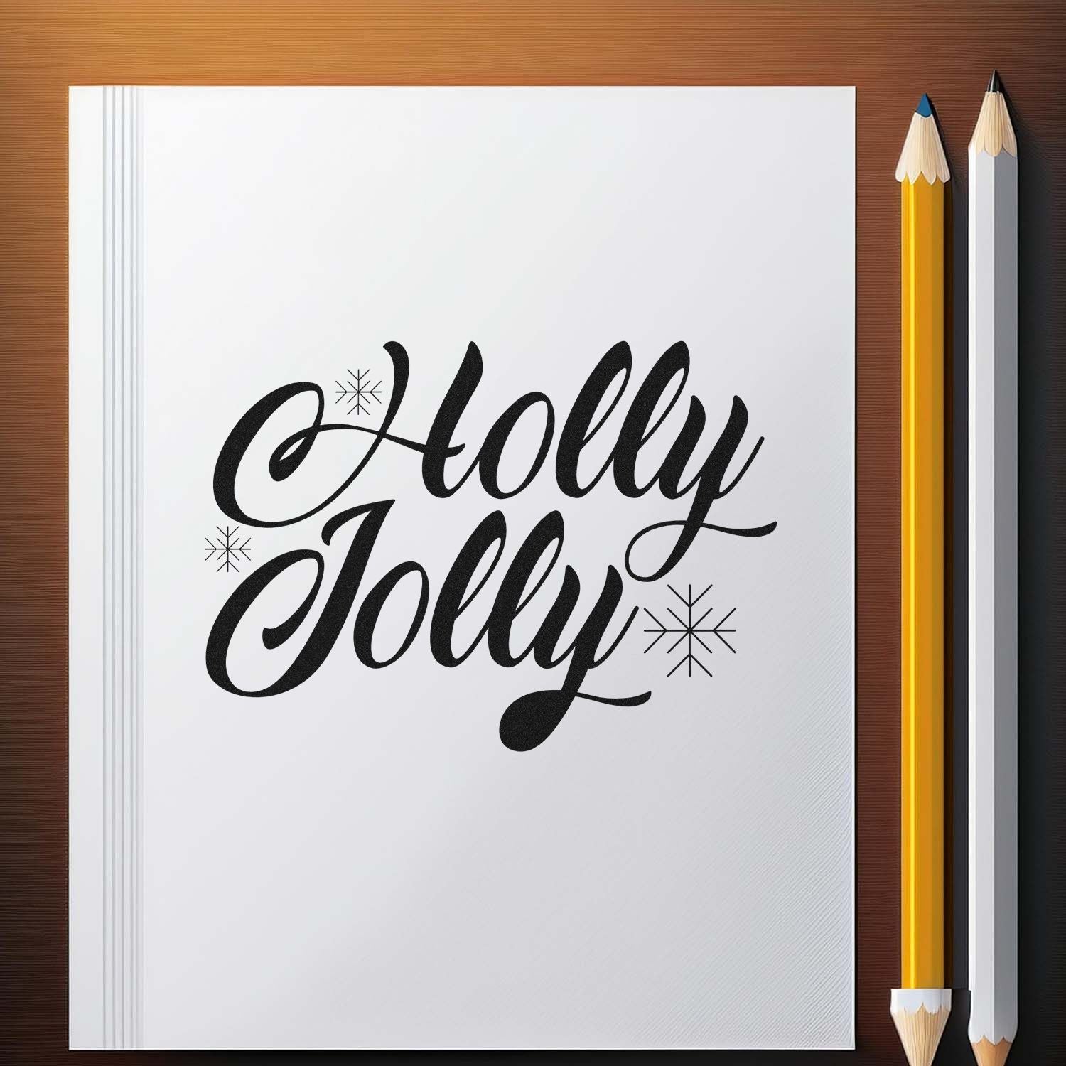 Pre-Inked Holly Jolly Snowflakes Party Favor Stamp