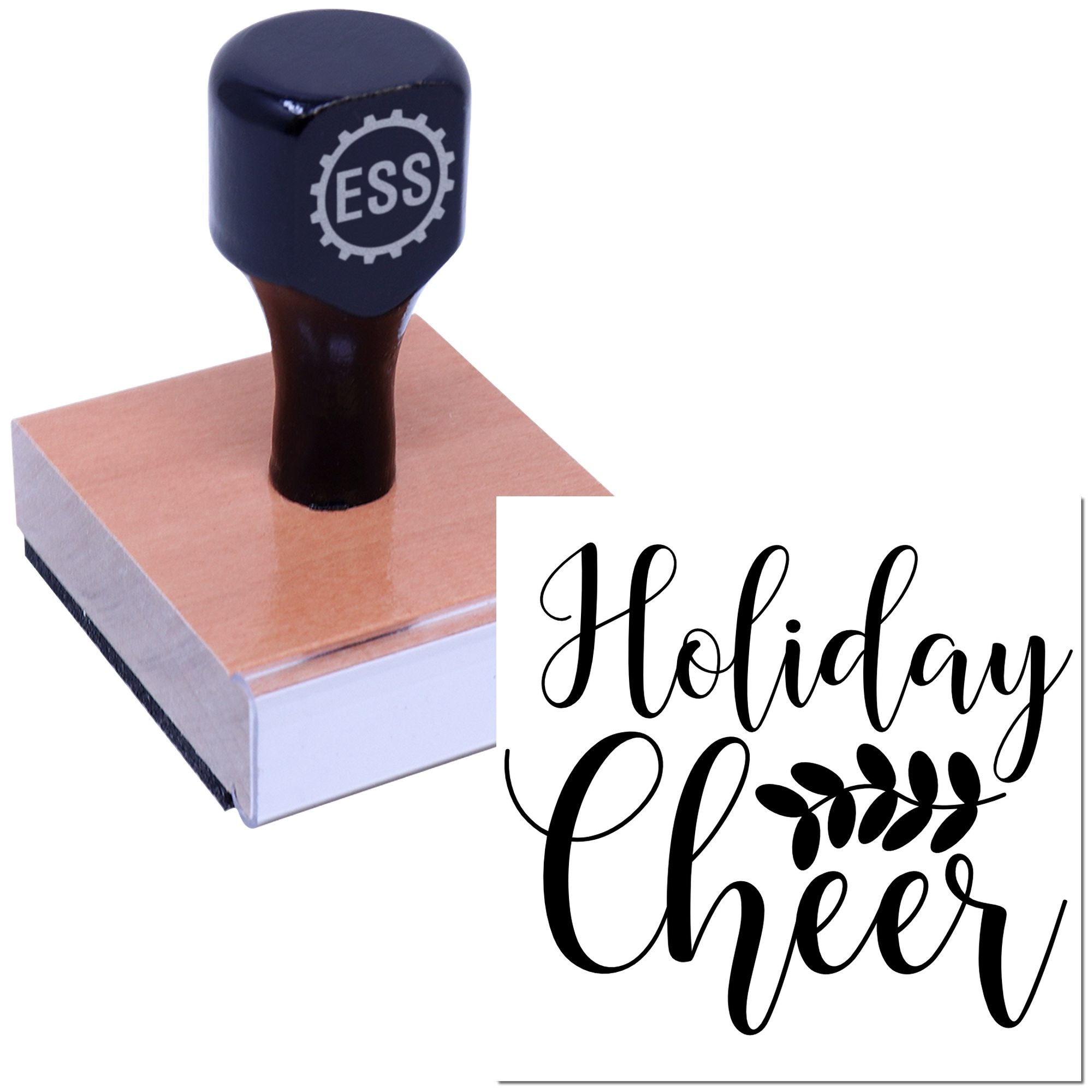 Joyful Holiday Flourish Crafting Rubber Stamp