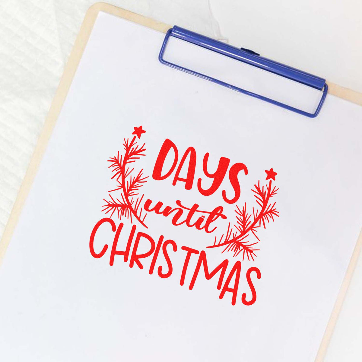 Slim Festive Pine Christmas Countdown Crafting Pre-Inked Stamp - Engineer Seal Stamps