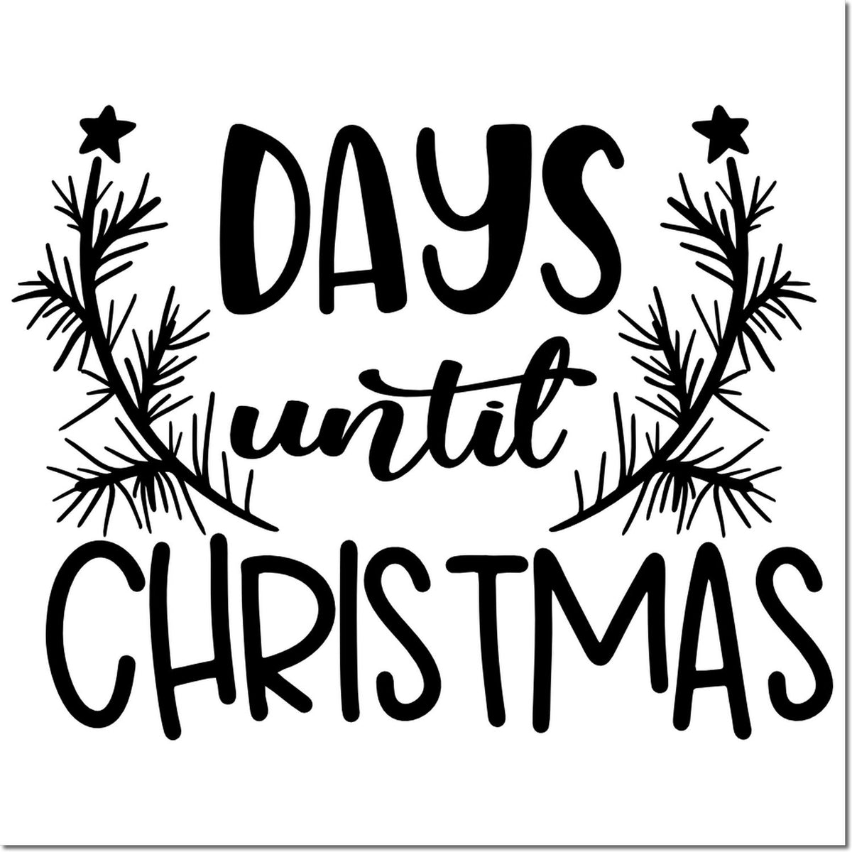 Slim Festive Pine Christmas Countdown Crafting Pre-Inked Stamp - Engineer Seal Stamps