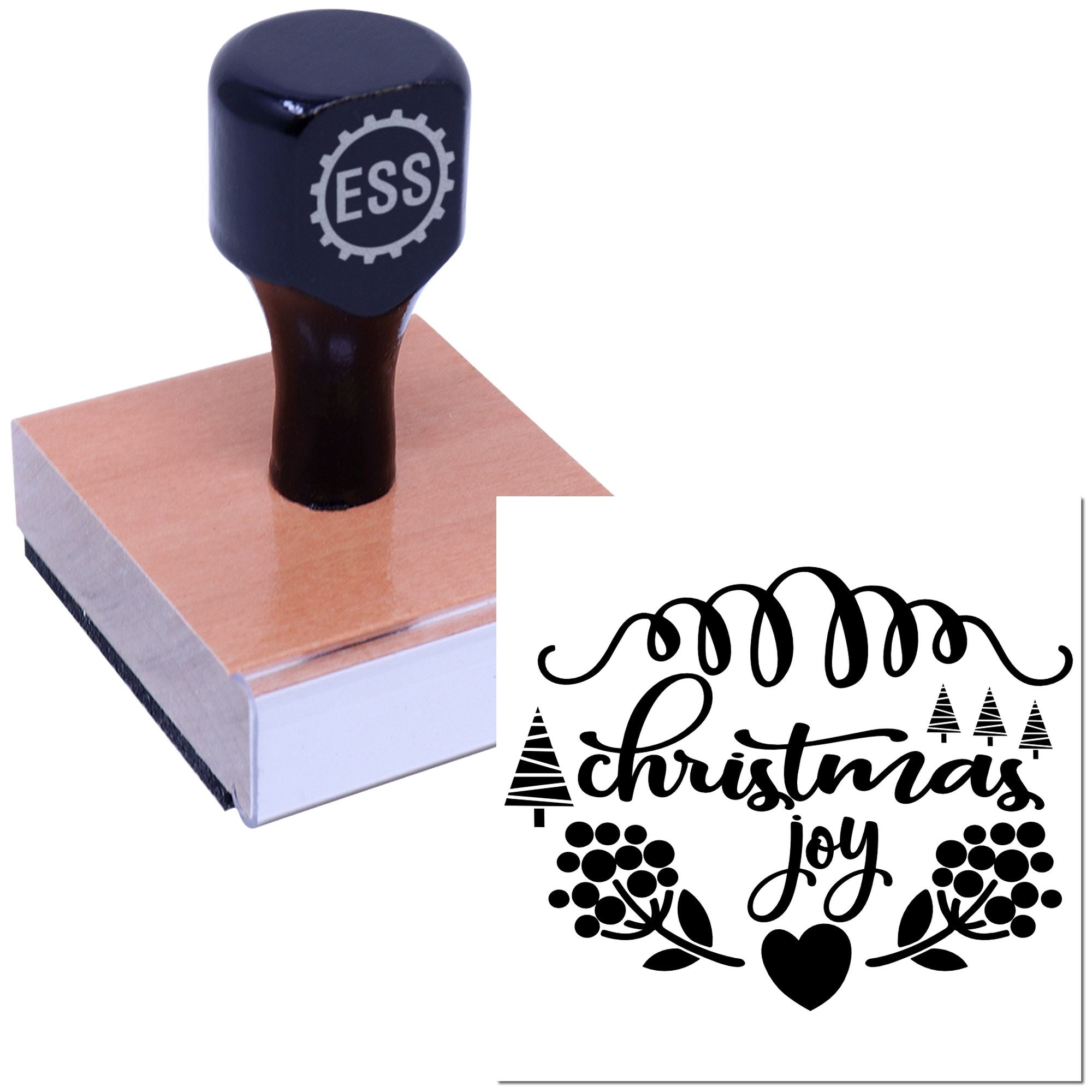 Holiday Berry Swirl Paper Craft Rubber Stamp