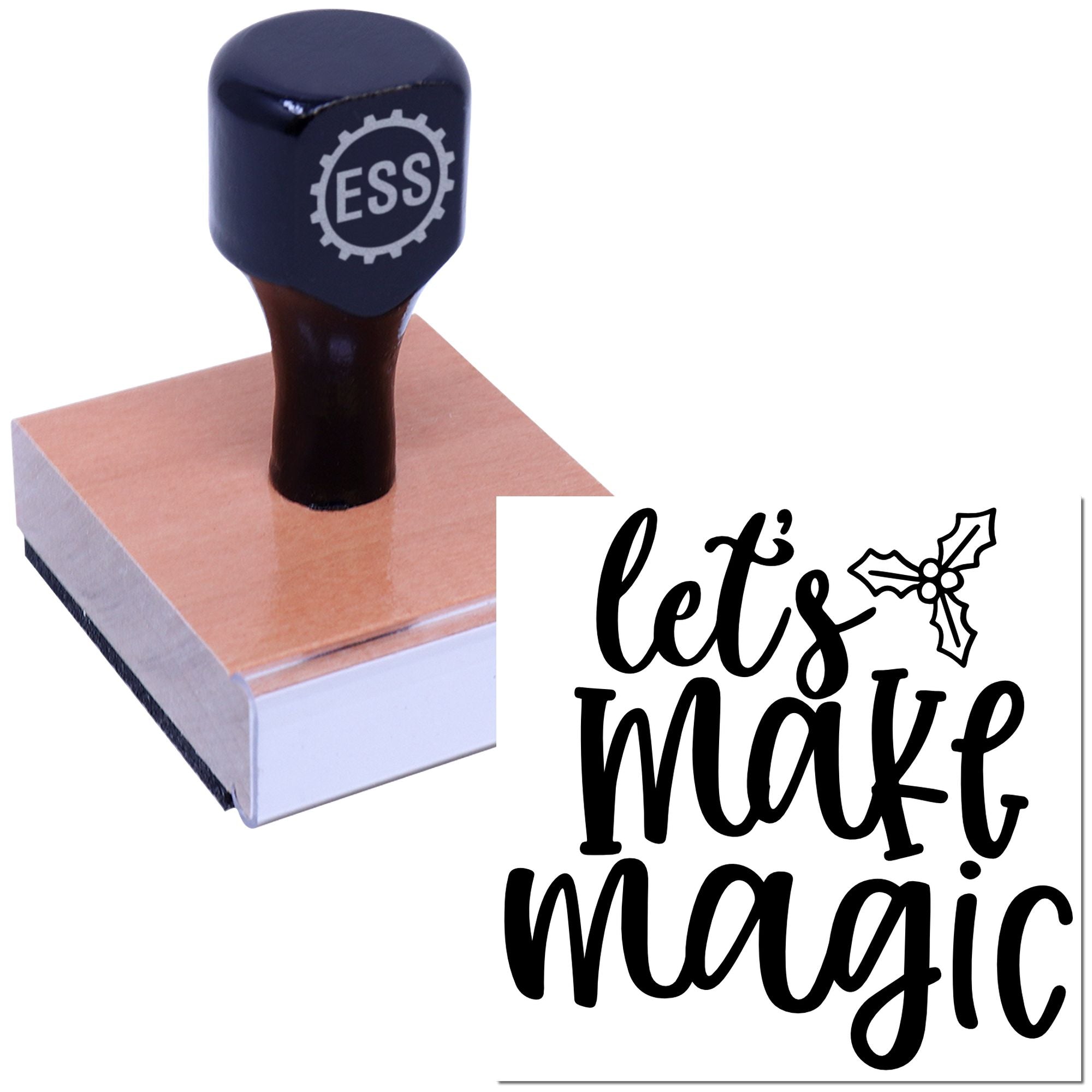Festive Magic Typography Greeting Card Rubber Stamp