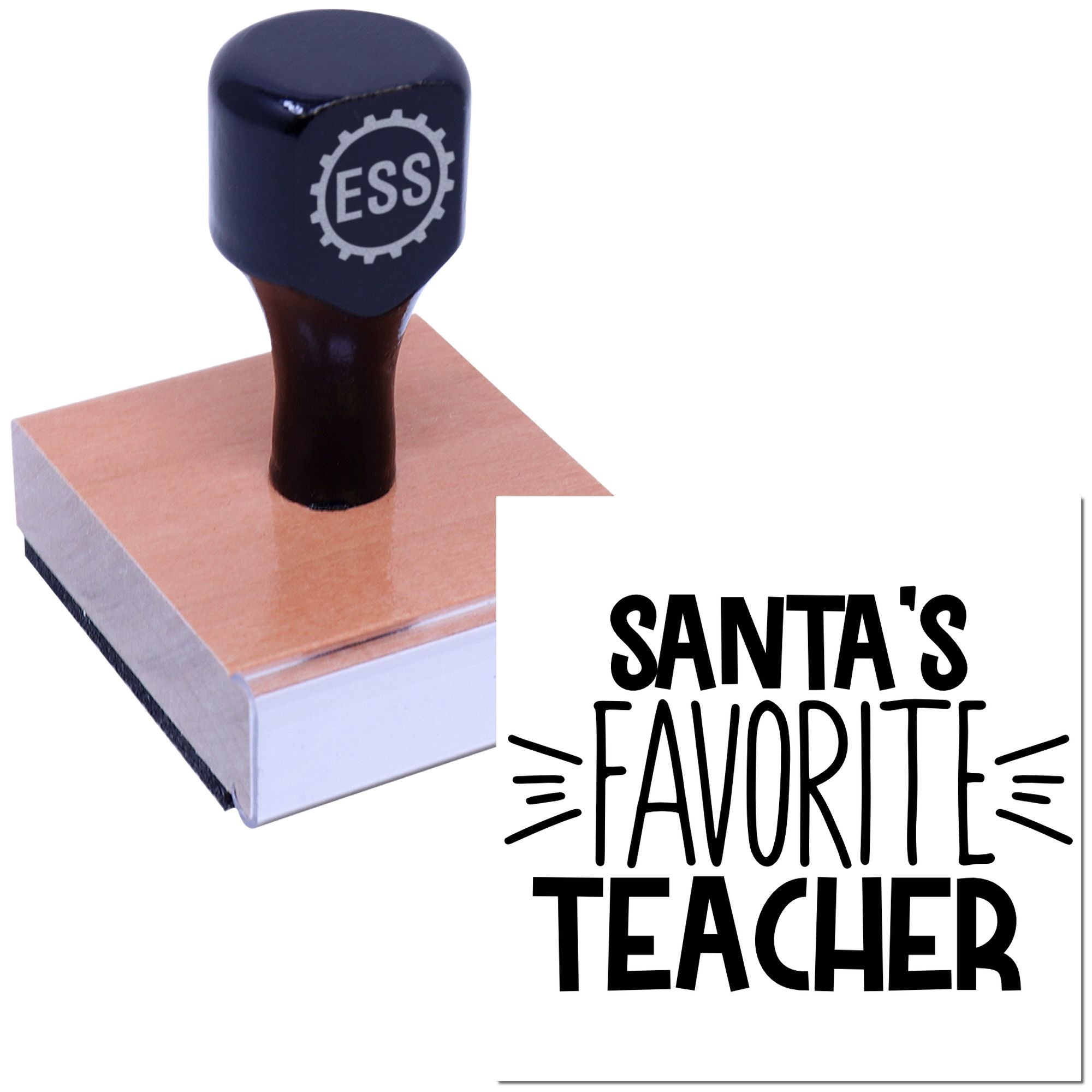 Jolly Teacher Tribute Postcard Rubber Stamp