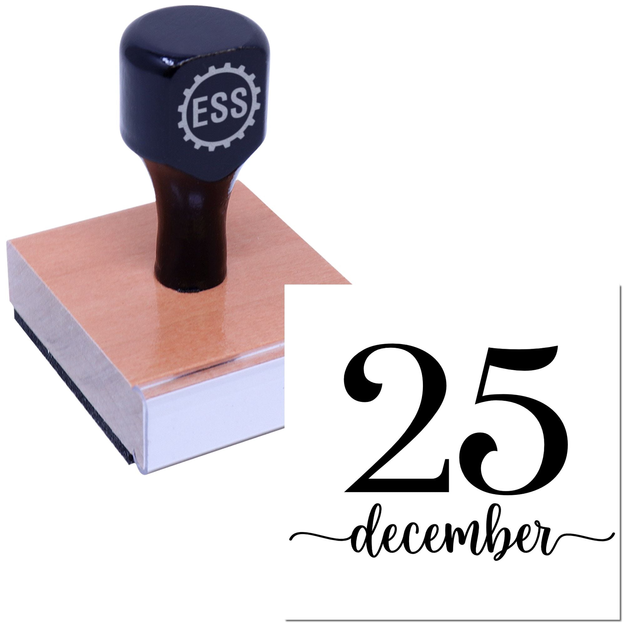 Christmas Day Celebration Place Card Rubber Stamp