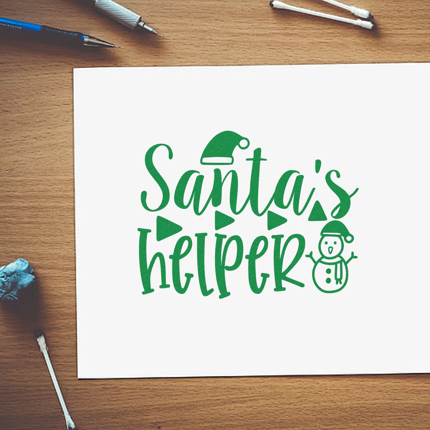 Pre-Inked Santa's Little Helper Tag Stamp