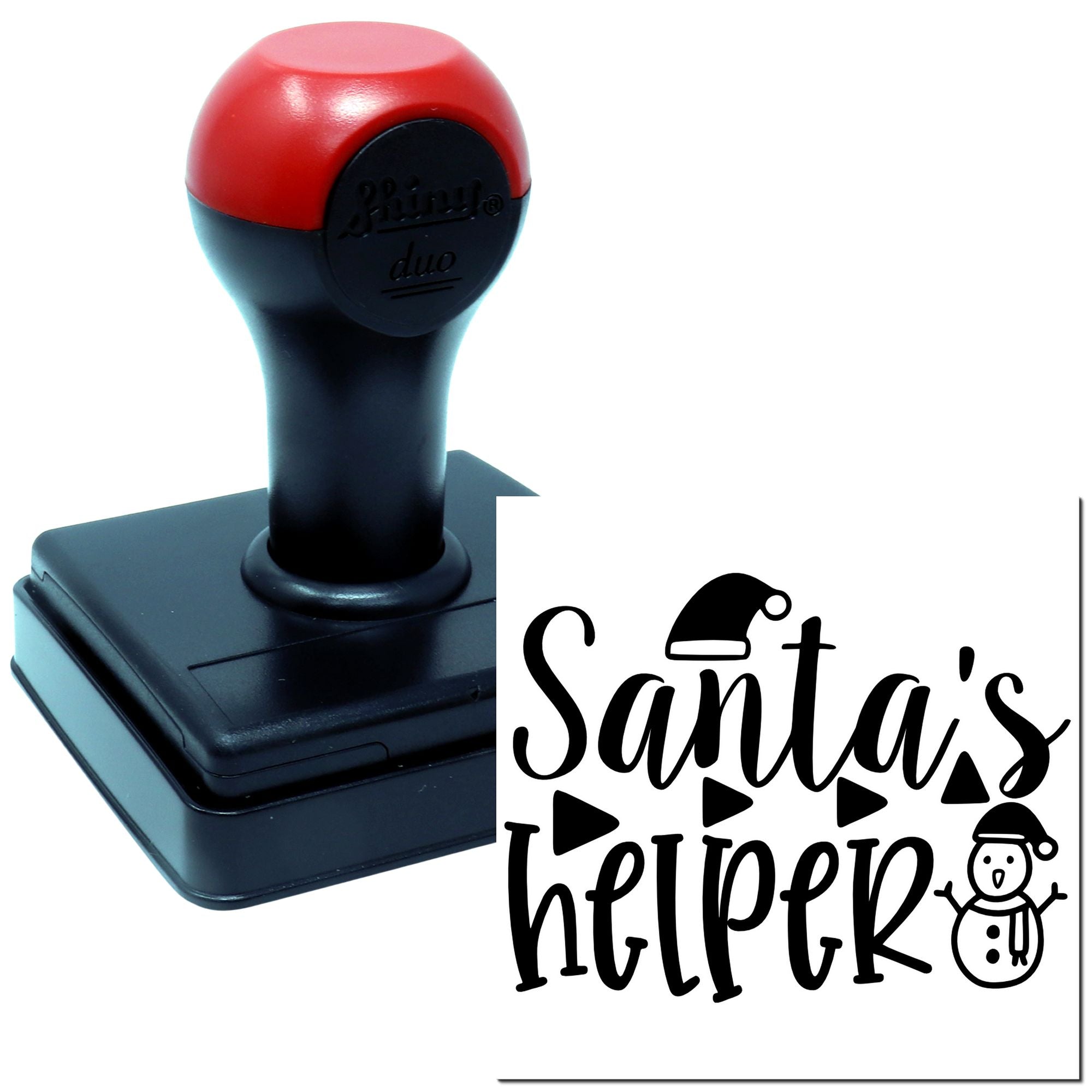 Duo Festive Snowman Santa's Little Helper Hand Stamp