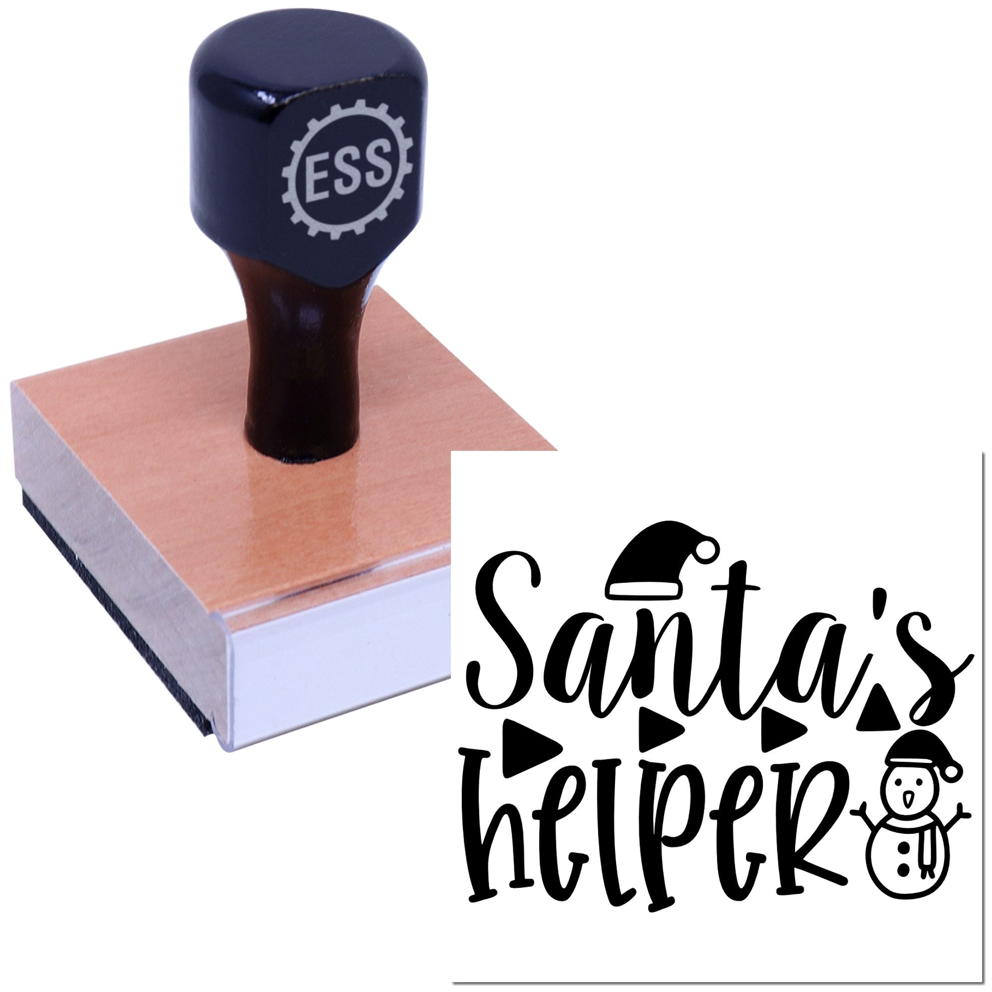Jolly Winter Helper Party Favor Rubber Stamp