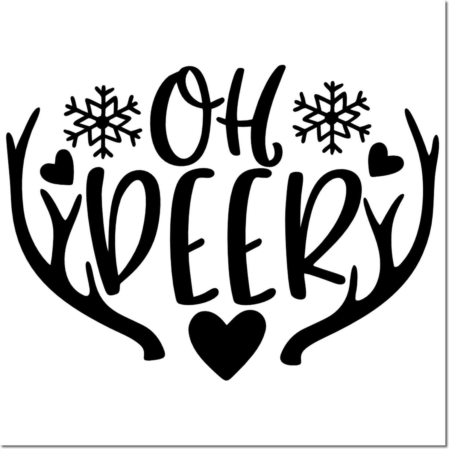 Oh Deer Cheer Craft Rubber Stamp