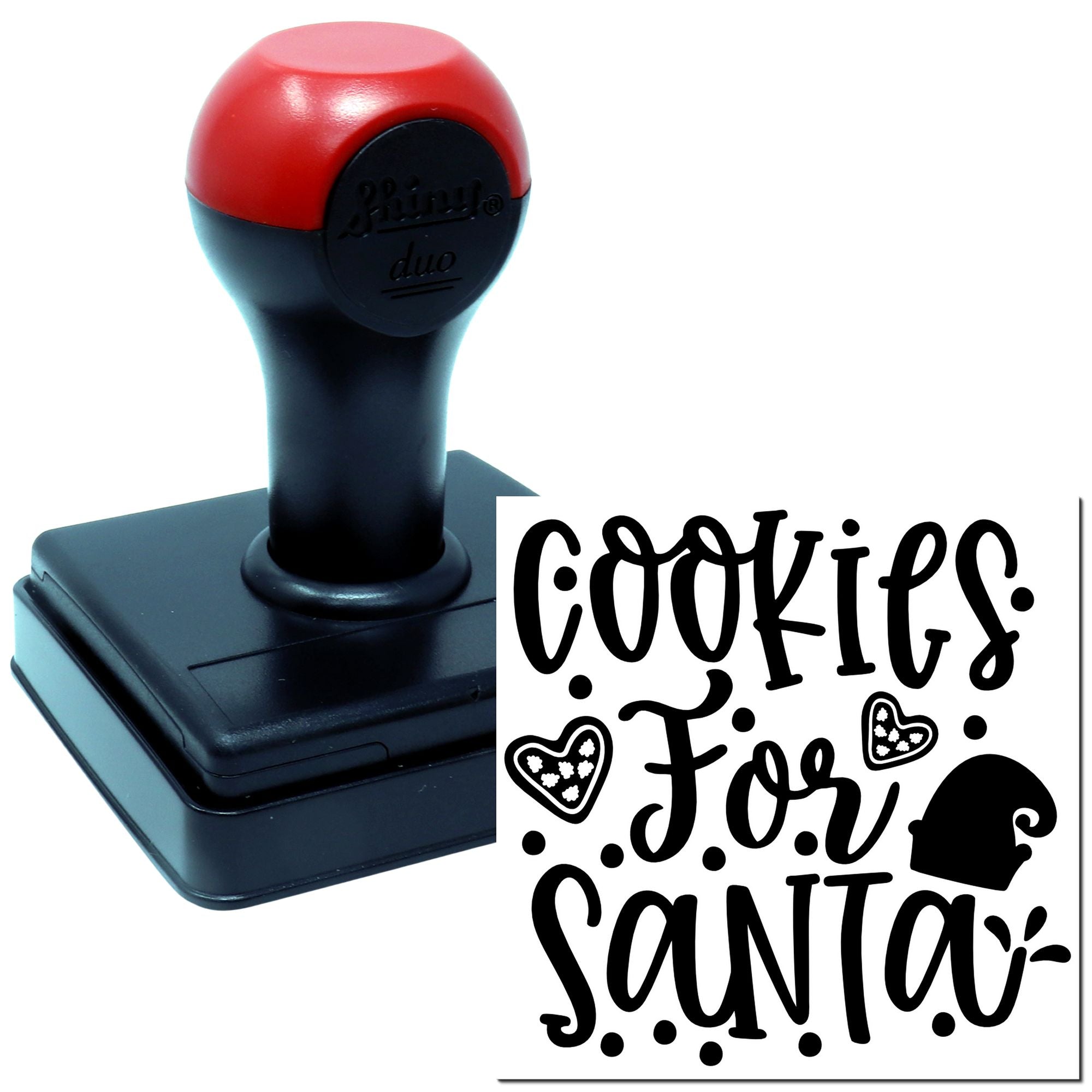 Duo Cookies For Santa Festive Handlettering Hand Stamp