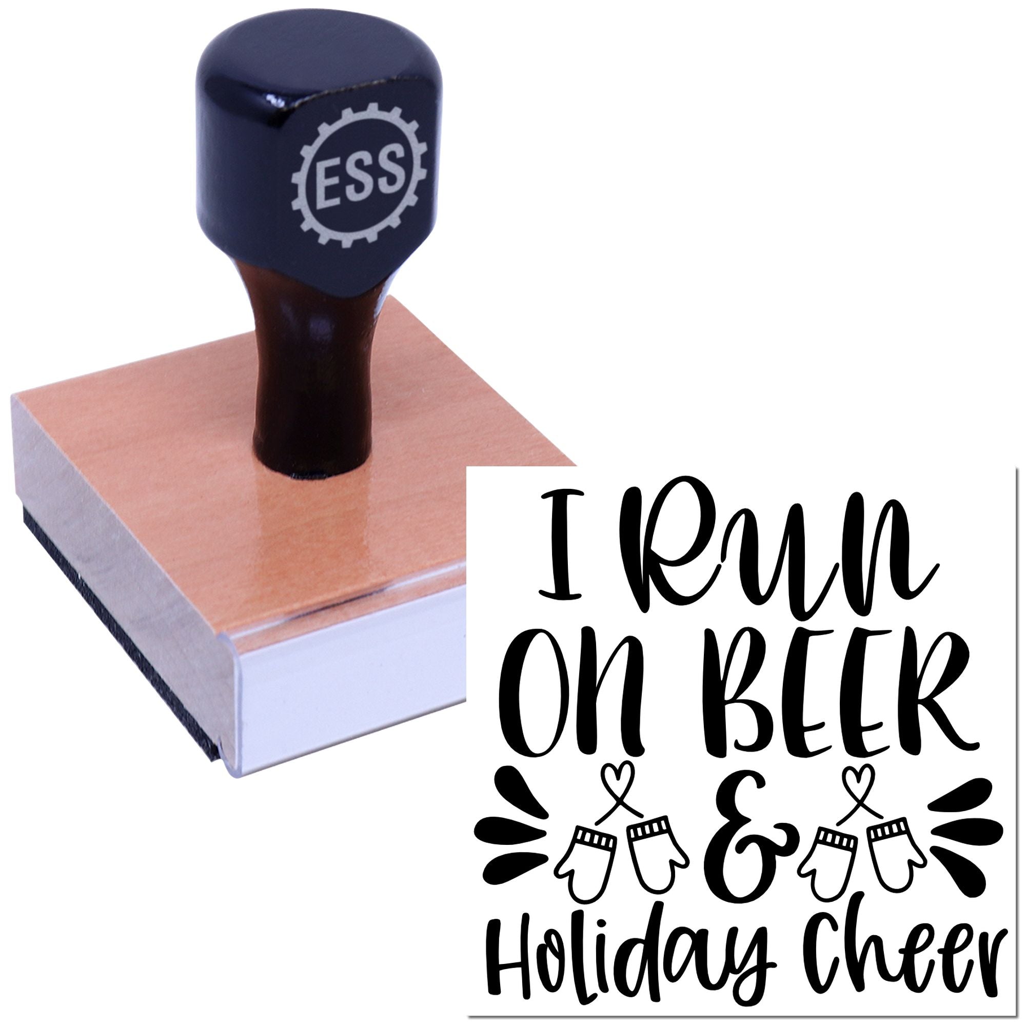 Holiday Beer Fuel Card Making Rubber Stamp