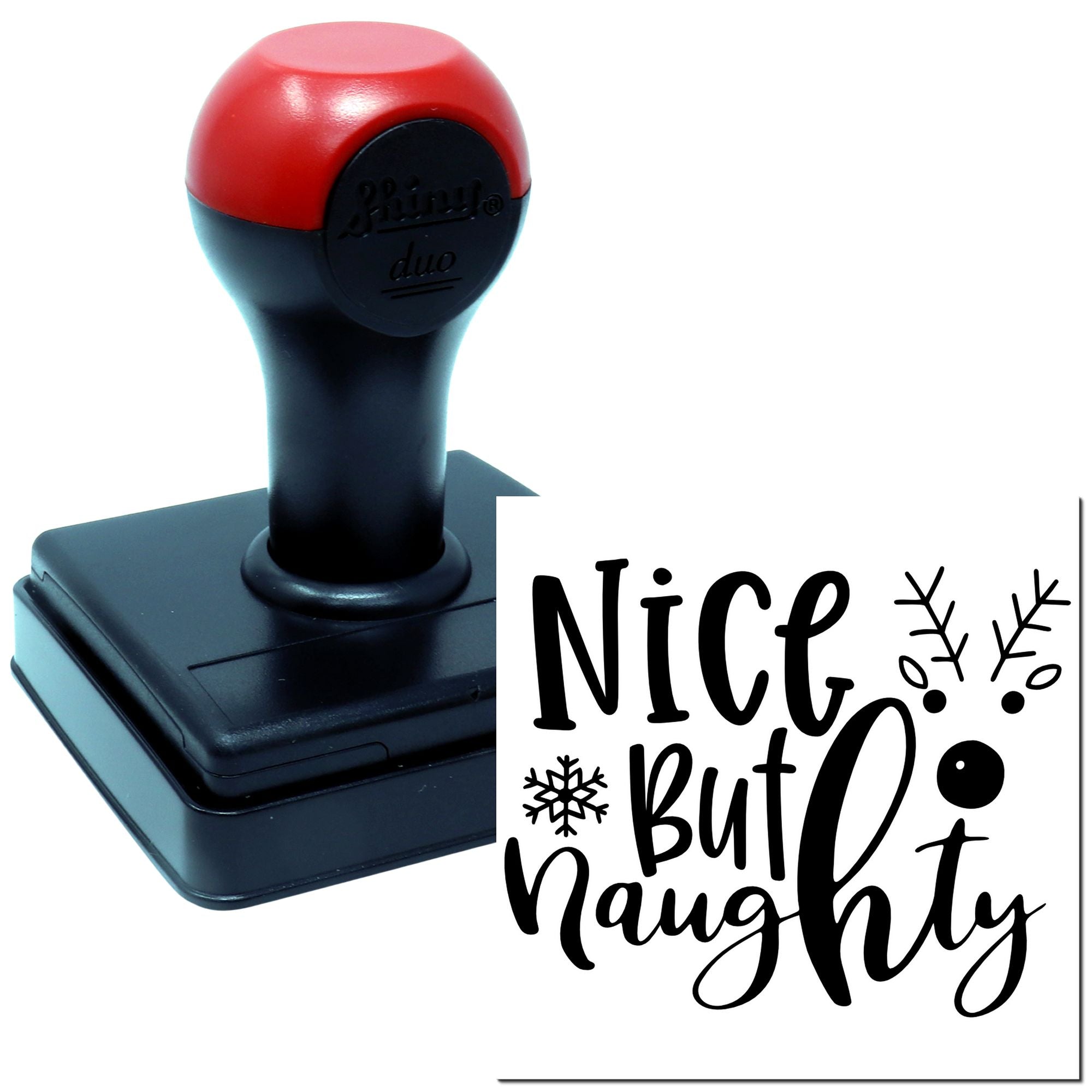Duo Nice But Naughty Reindeer Design Hand Stamp