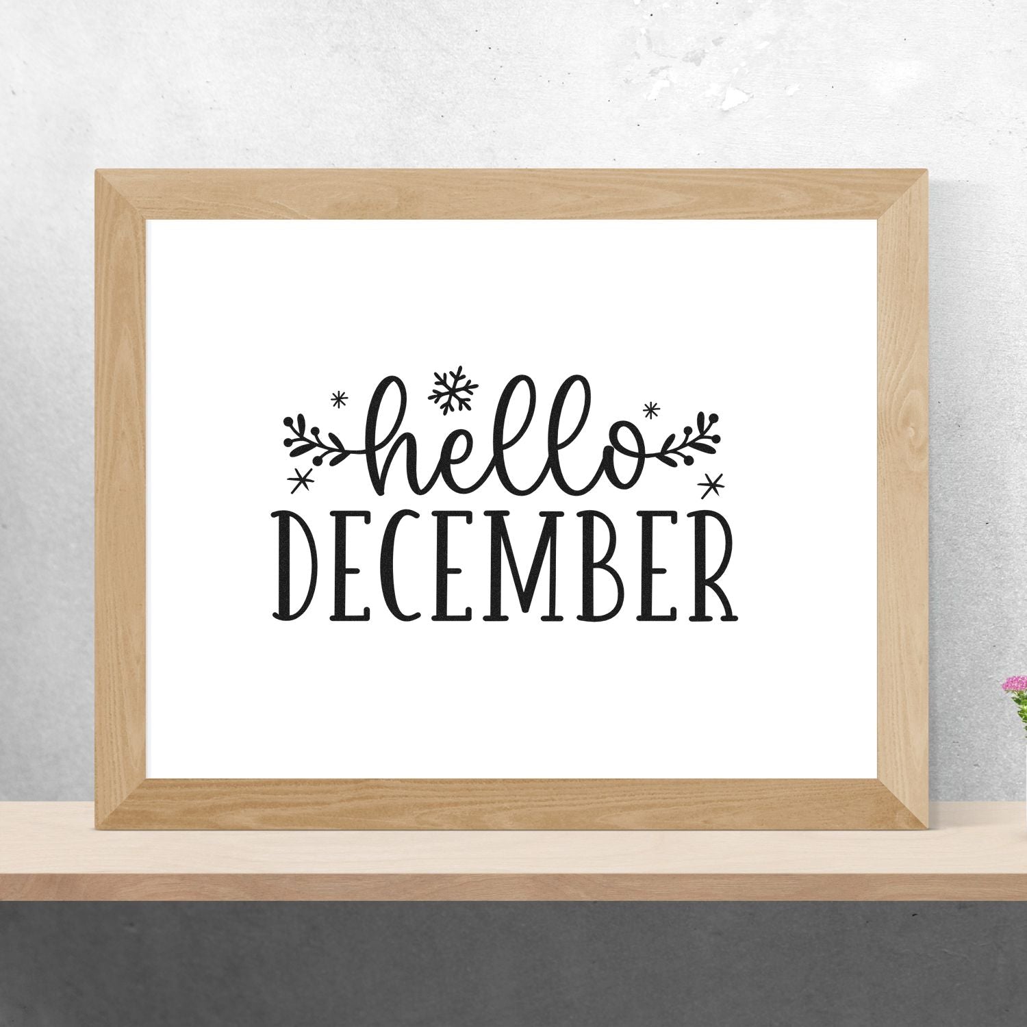 Pre-Inked Hello December Snowflakes Paper Craft Stamp
