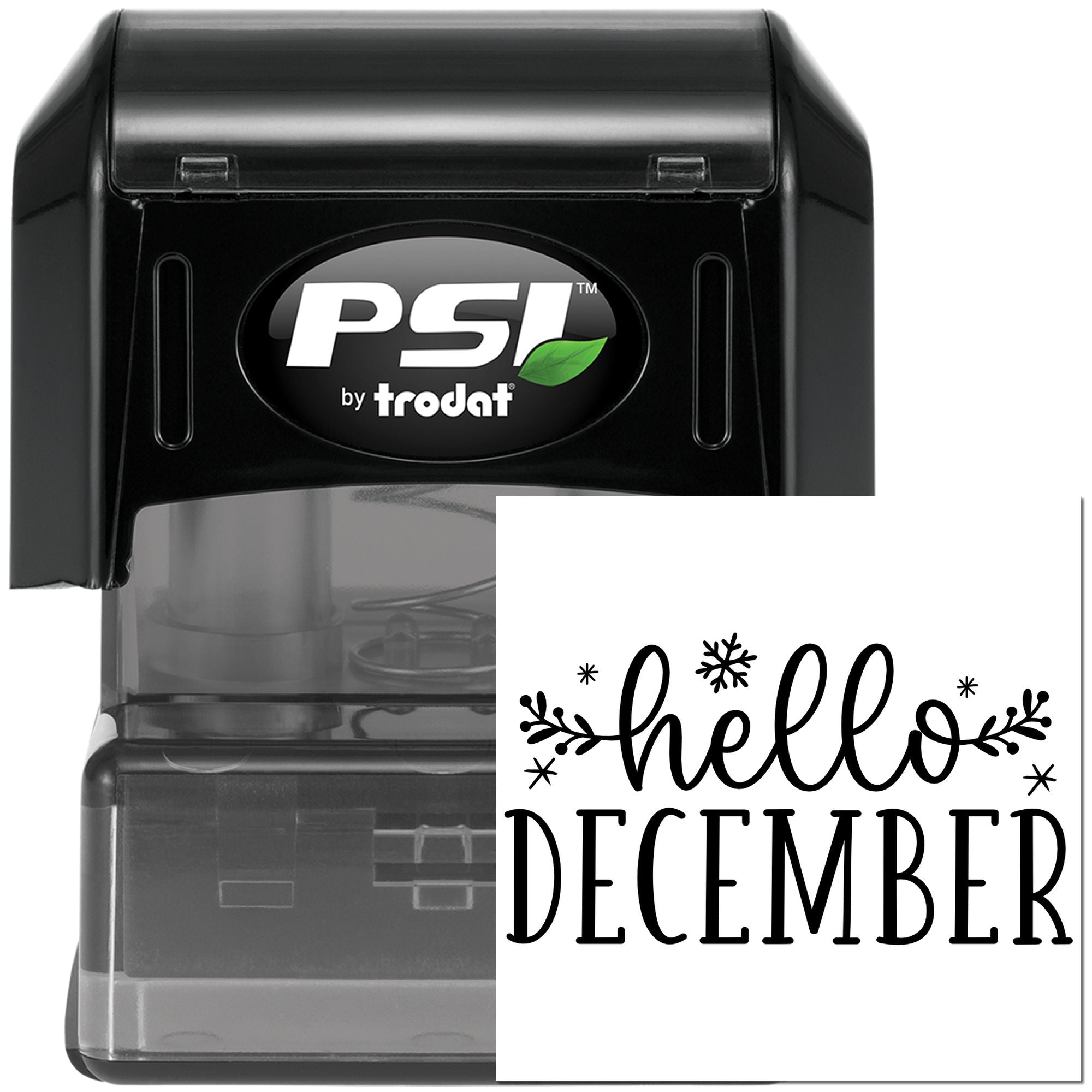 Pre-Inked Hello December Snowflakes Paper Craft Stamp