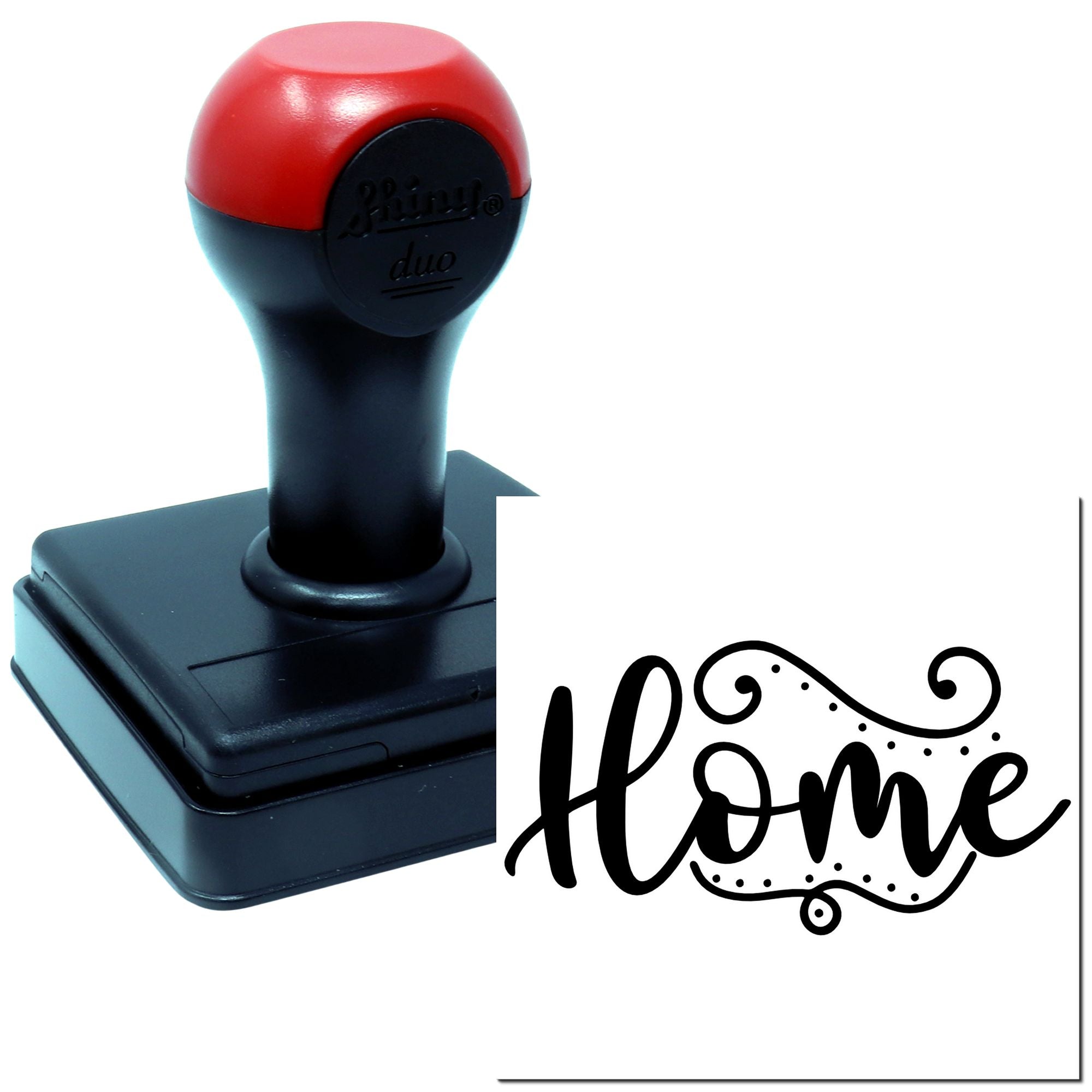 Duo Calligraphic Home Sign With Swirls Hand Stamp