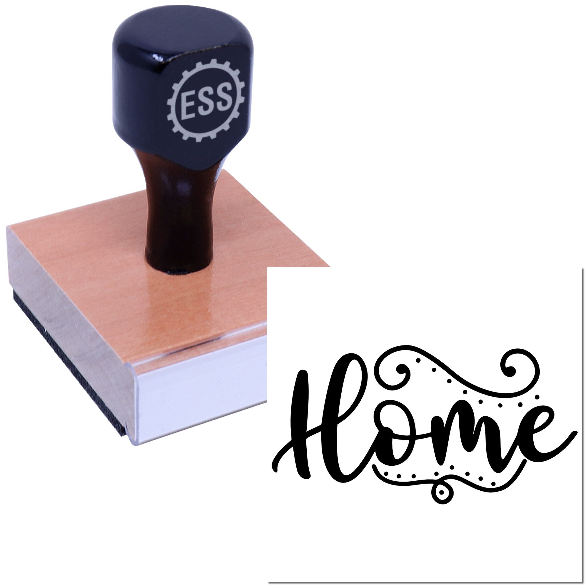 Flourished Home Typography Cardmaking Rubber Stamp