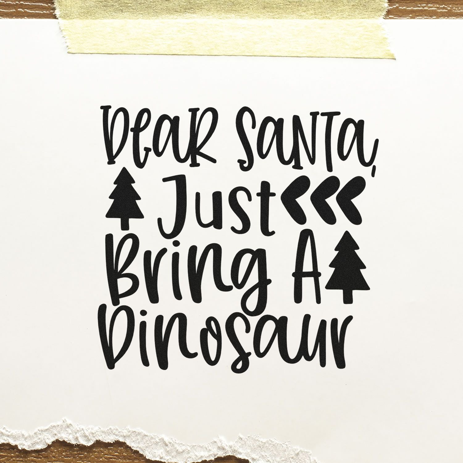 Self-Inking Dinosaur Christmas Journaling Stamp