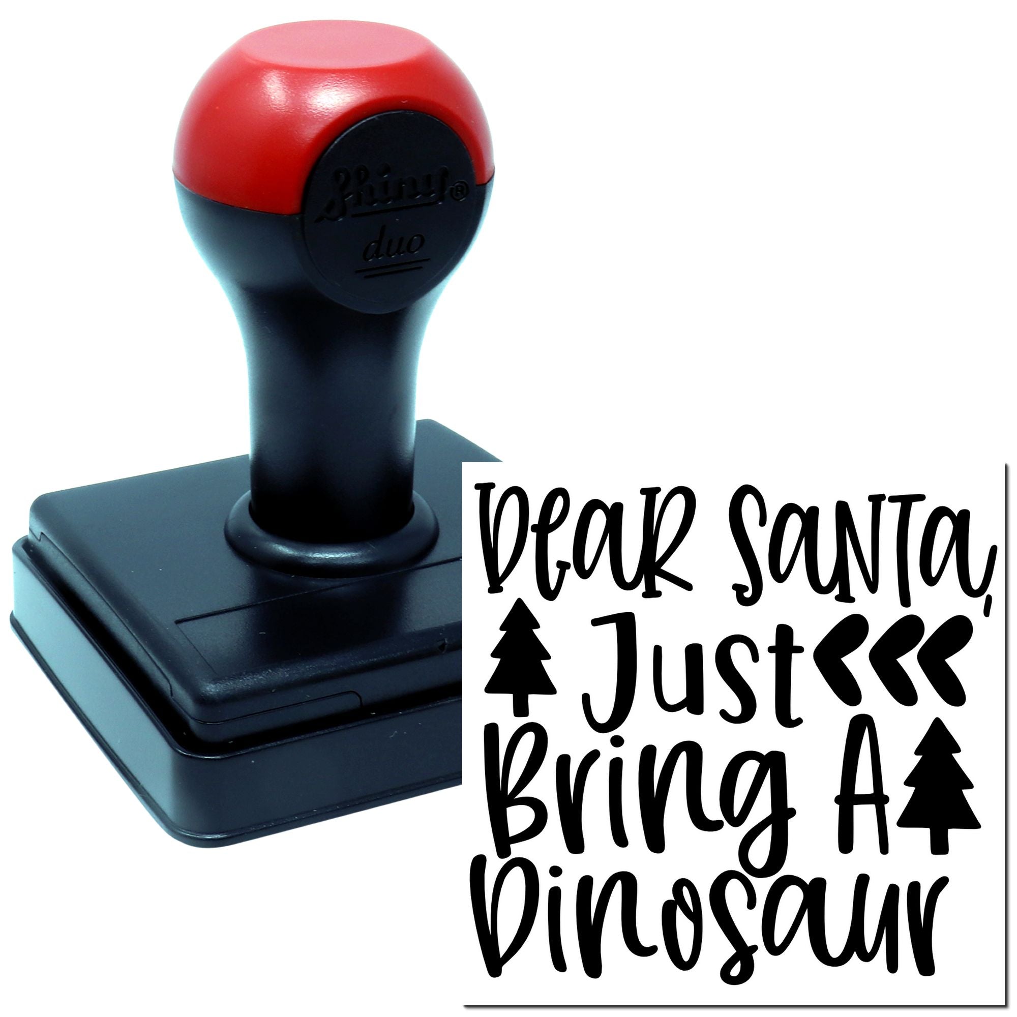 Duo Dear Santa Bring A Dinosaur Hand Stamp