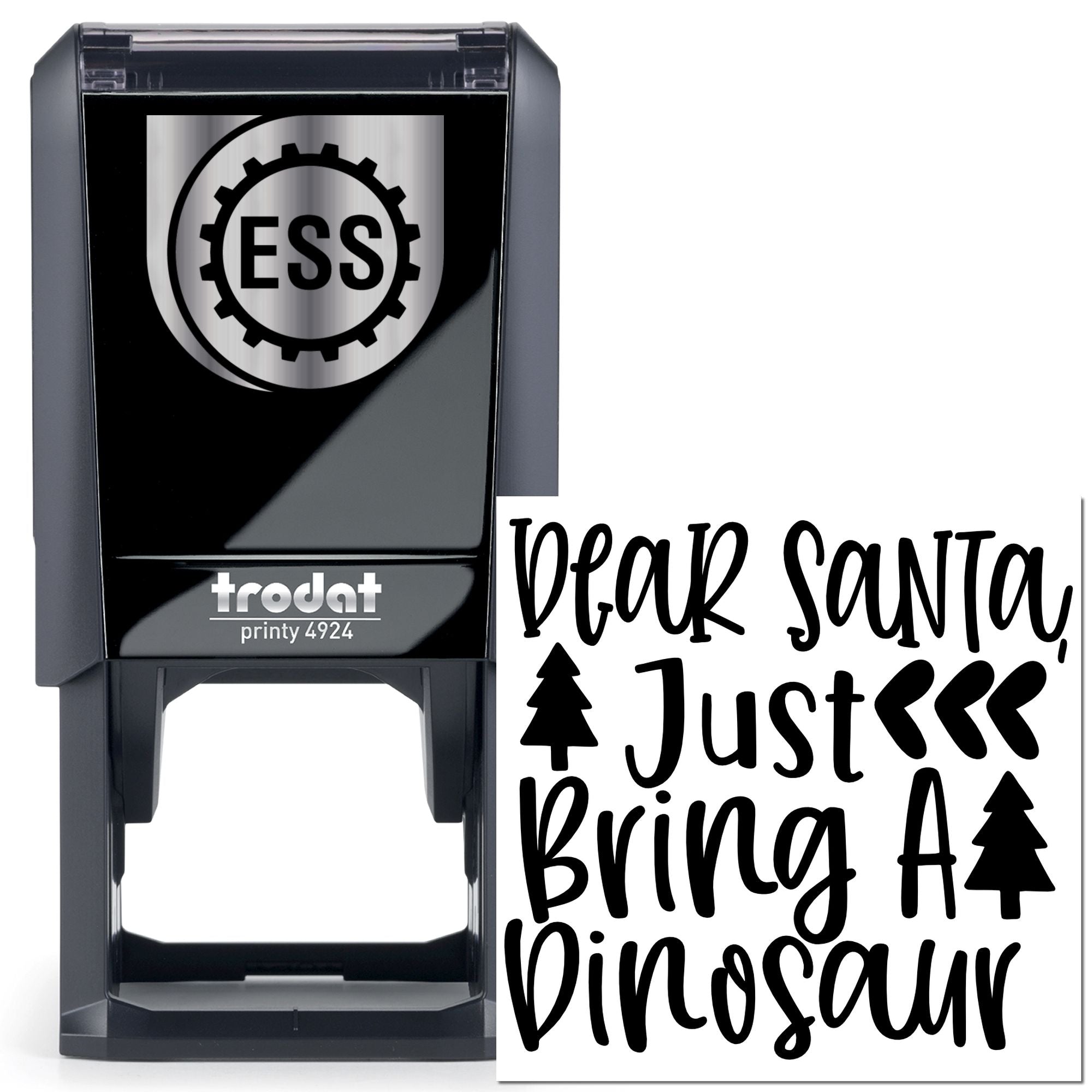 Self-Inking Dinosaur Christmas Journaling Stamp