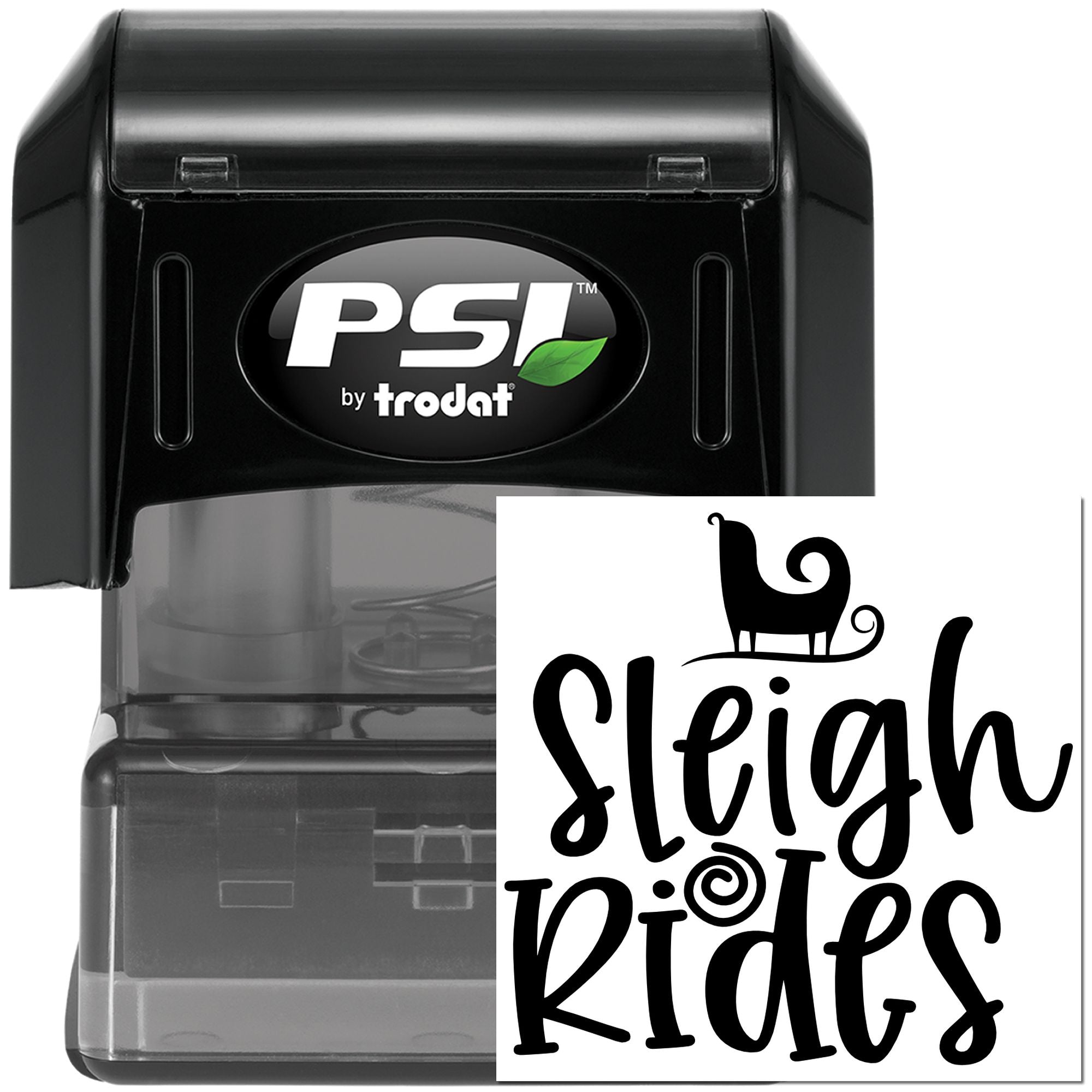 Pre-Inked Whimsical Sleigh Ride Journaling Stamp