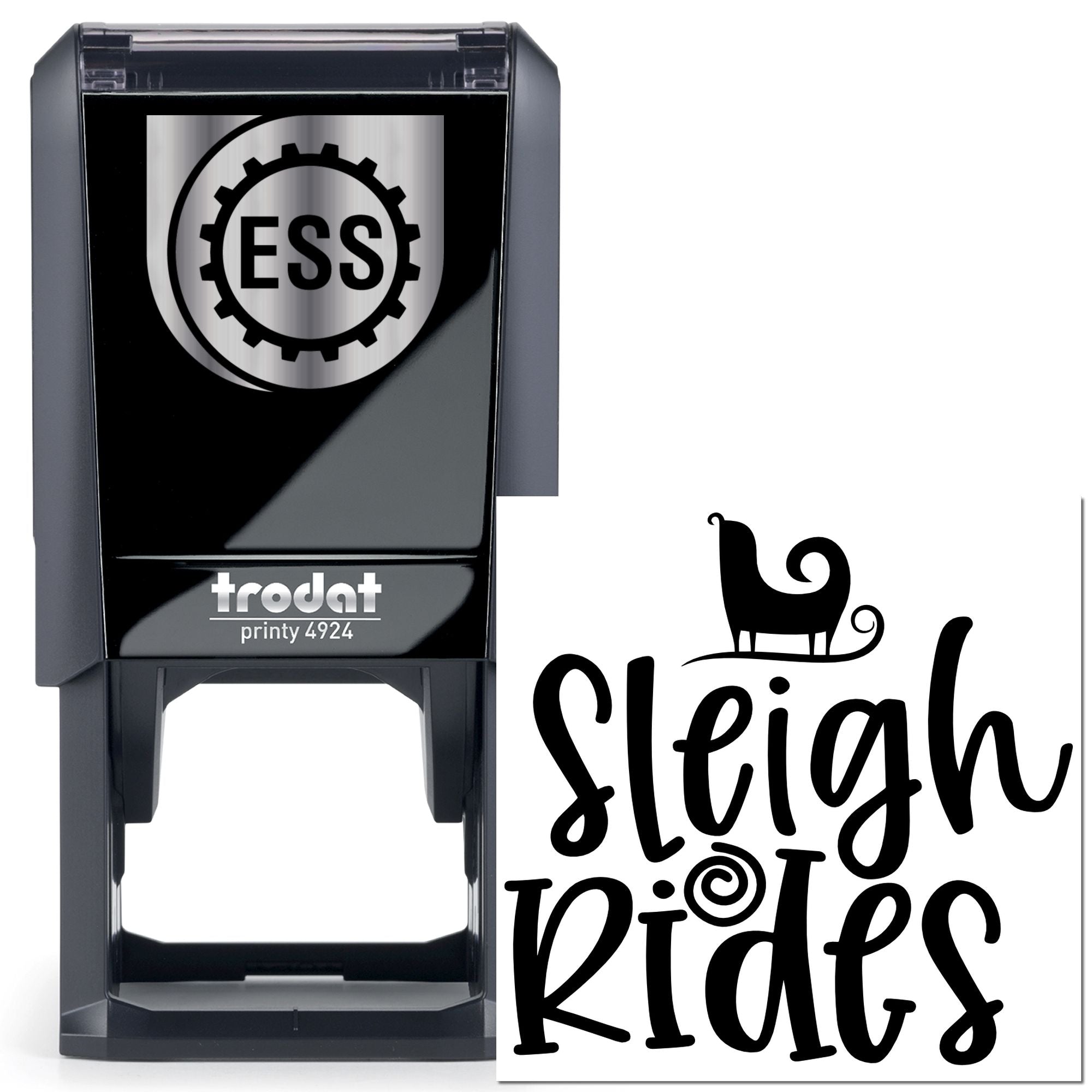 Self-Inking Sleigh Rides Greeting Card Stamp